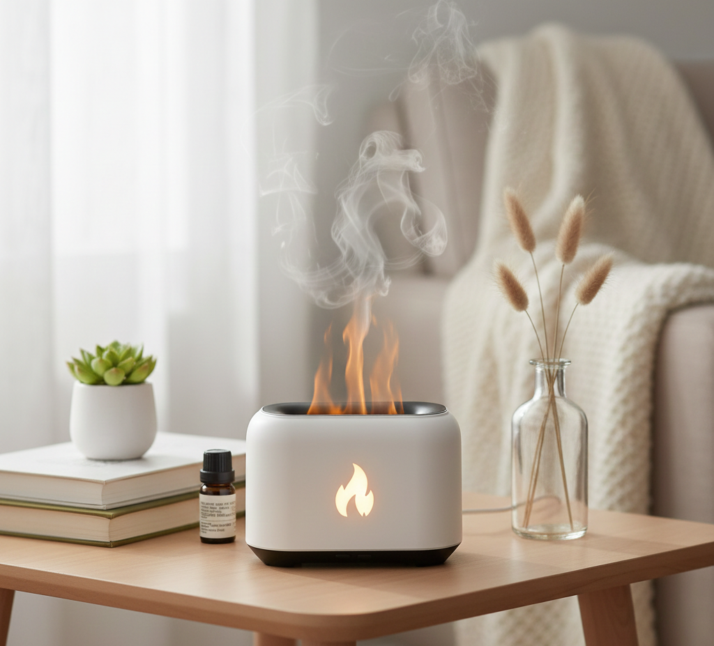 🌙 Colorful Flame Aroma Diffuser