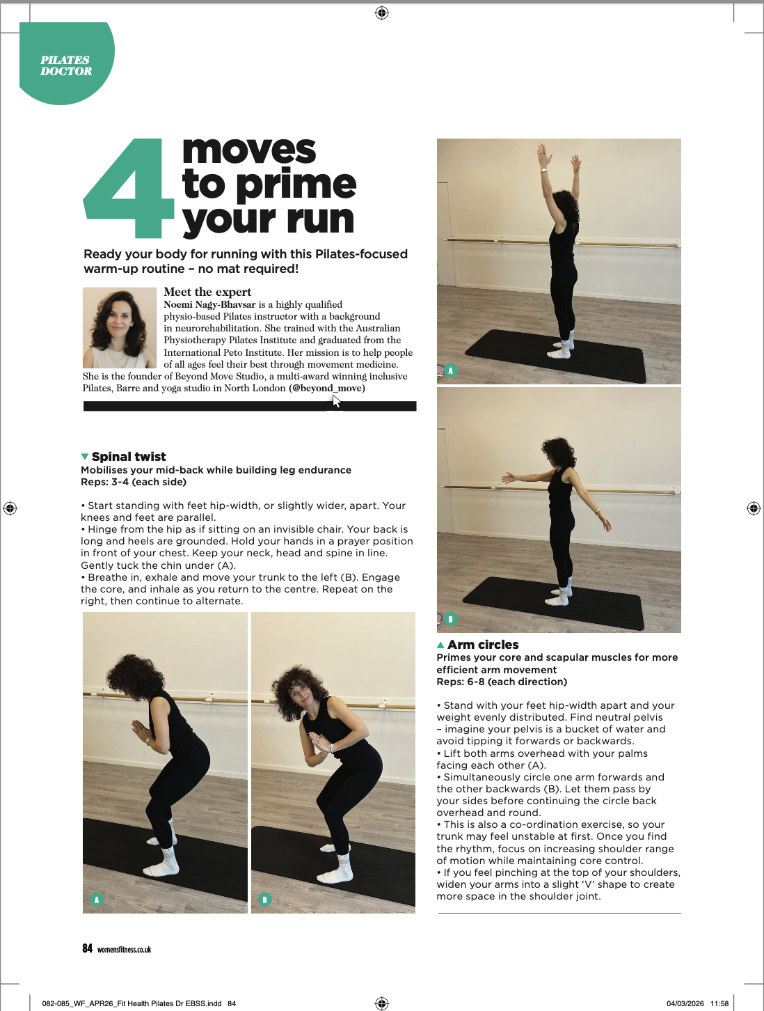  Spinal twist and arm circles warm-up Pilates exercises for runners 