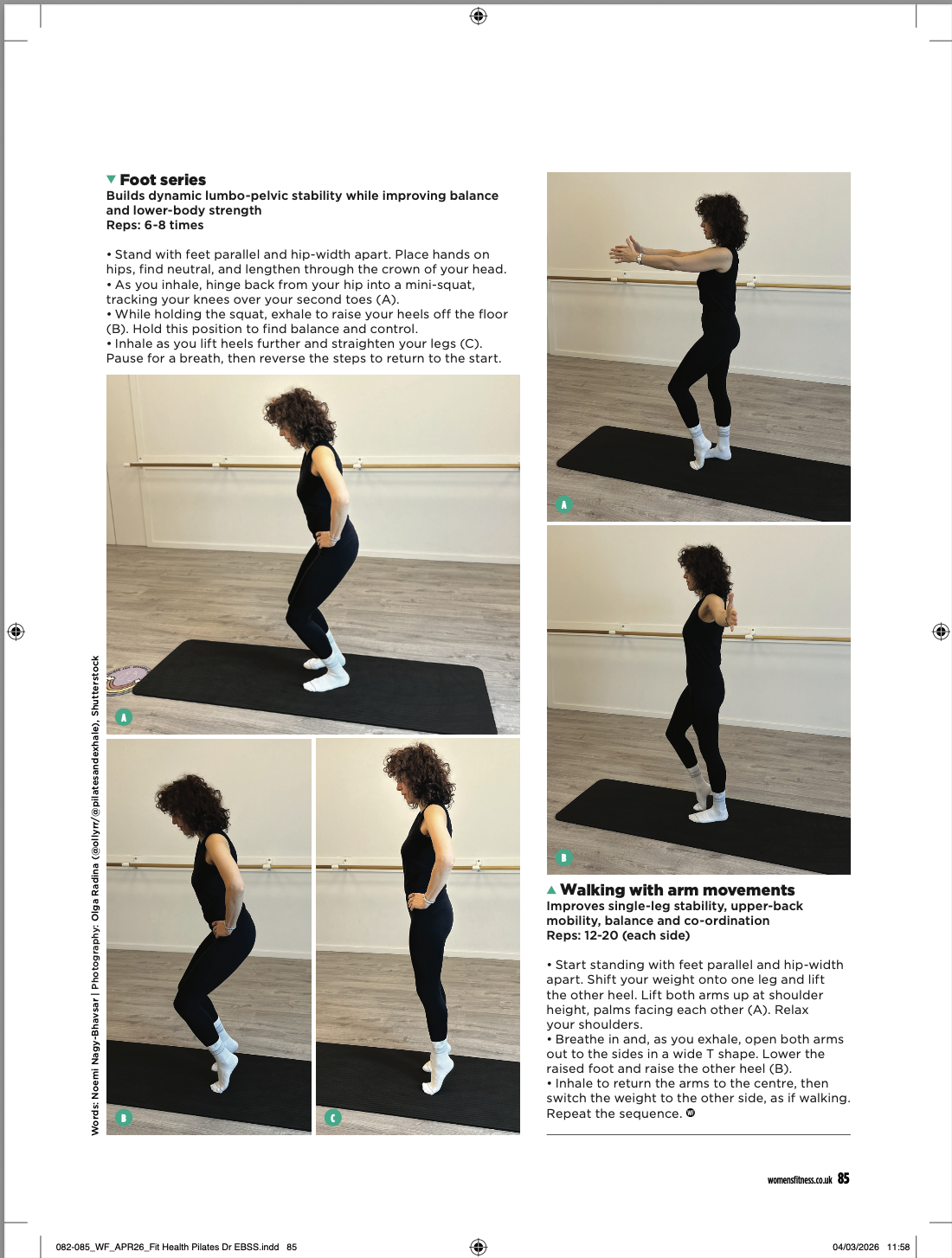  Foot series and walking with arm movements - Pilates warm-up routine for runners 