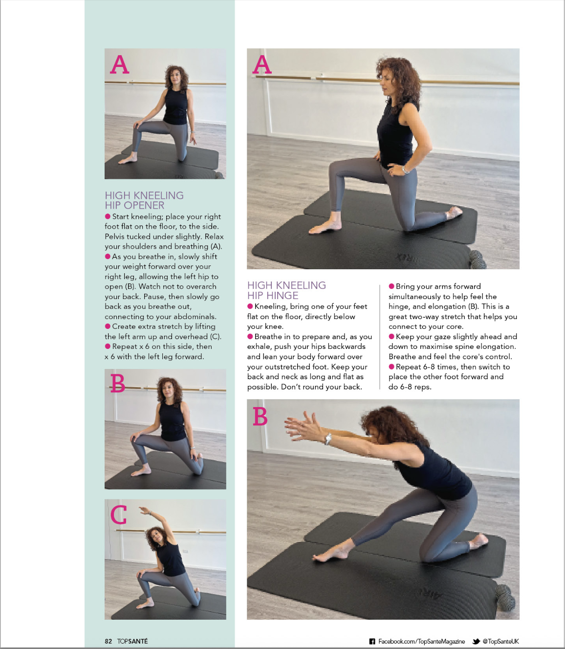  High kneeling hip opener and hip hinge Pilates exercises for tight hips 