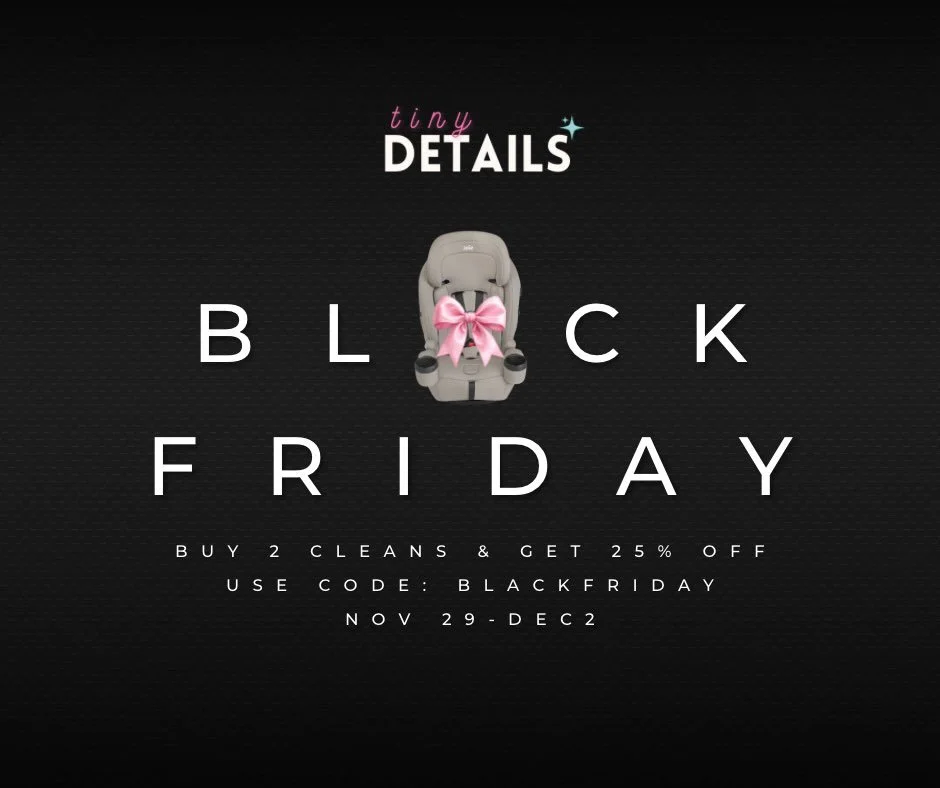 Black Friday&hellip;but make it pink 🎀 25% off your booking when you book 2 car seat cleans. Now through December 2. Use code: BLACKFRIDAY at checkout