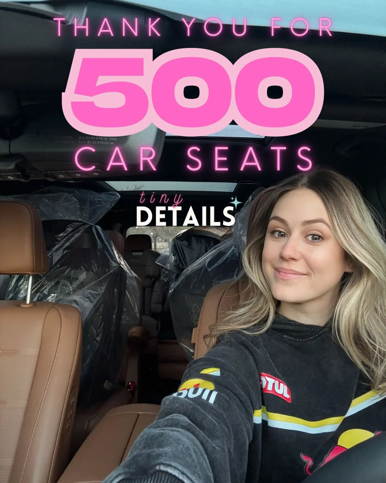 ✨ 500 car seats. ✨

When I started Tiny Details, I just hoped to help a few local moms take one thing off their never-ending to-do lists.

But here we are&hellip; 500 car seats later.

500 little passengers riding in cleaner, safer seats.

500 famili