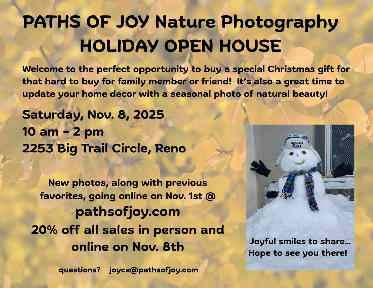 Just a reminder (or in case you hadn&rsquo;t heard&hellip;). Hope that you can drop by! Happy November!🍁