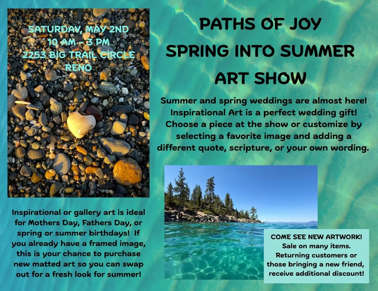 CORRECTION!!! ART SHOW IS SAT, MAY 2nd!!! 😬