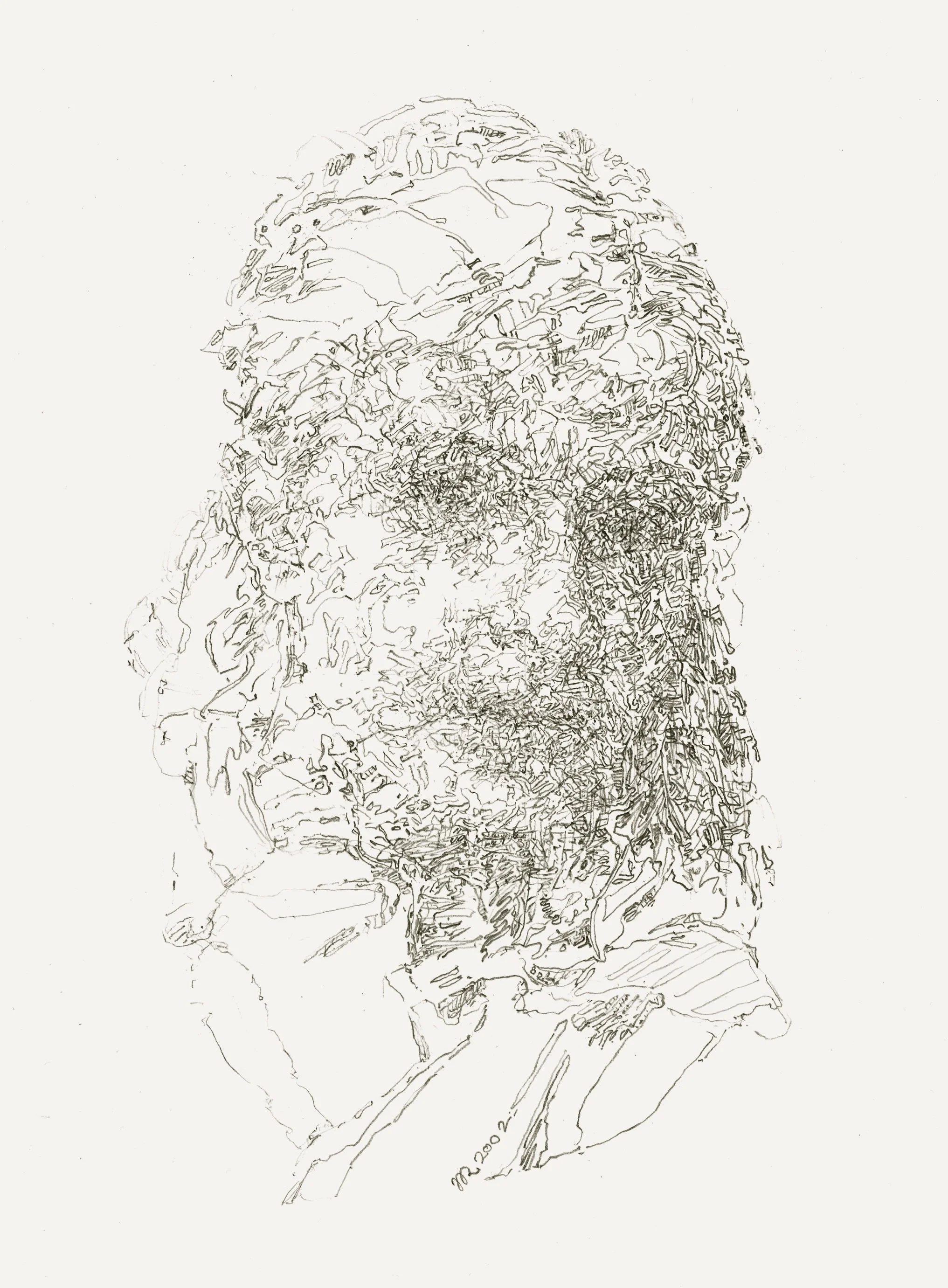 Woman in Winter 1, 2002,  graphite pencil on paper,  30 x 21cm