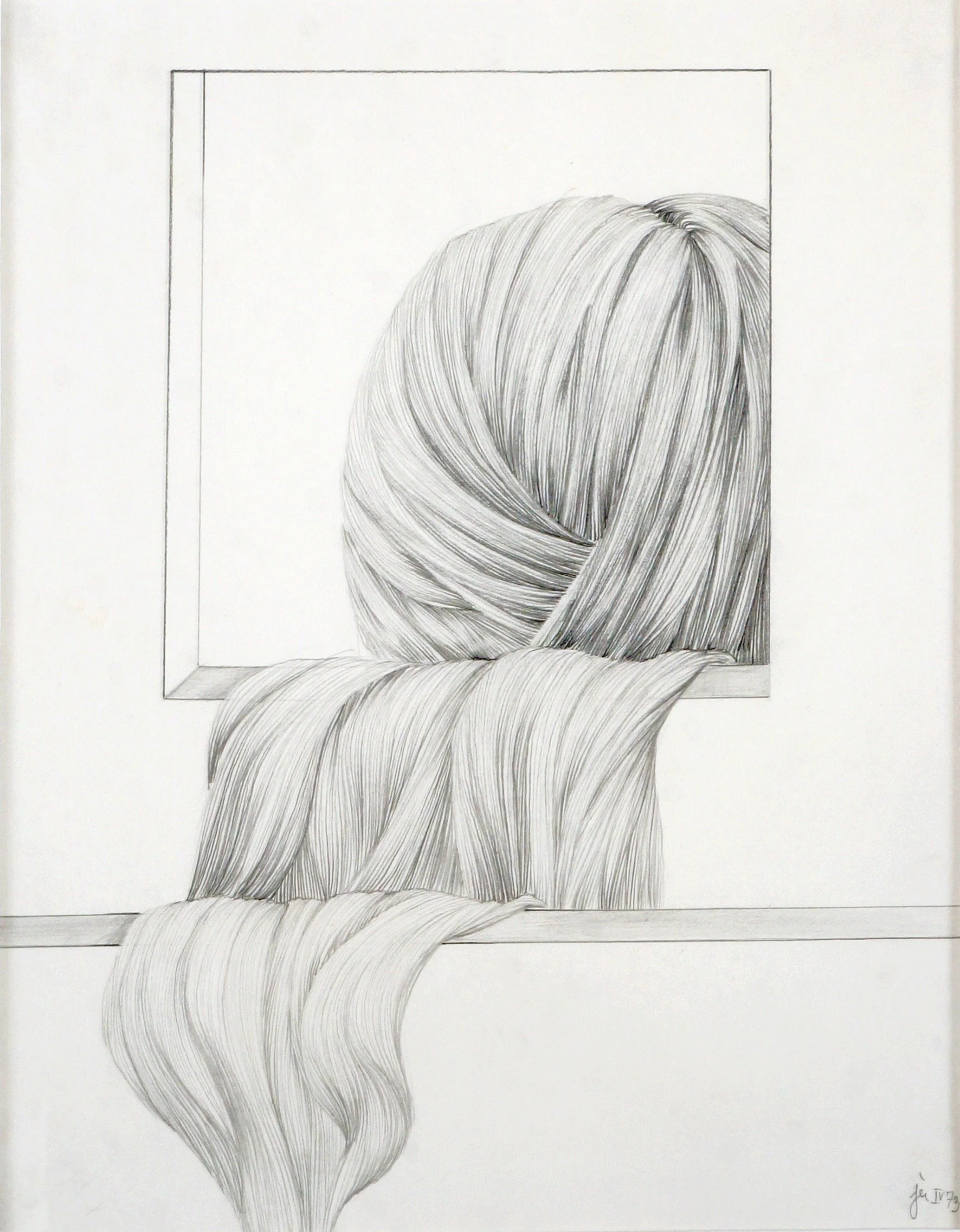 Cascade 1973,  graphite pencil on paper,  32 x 24cm