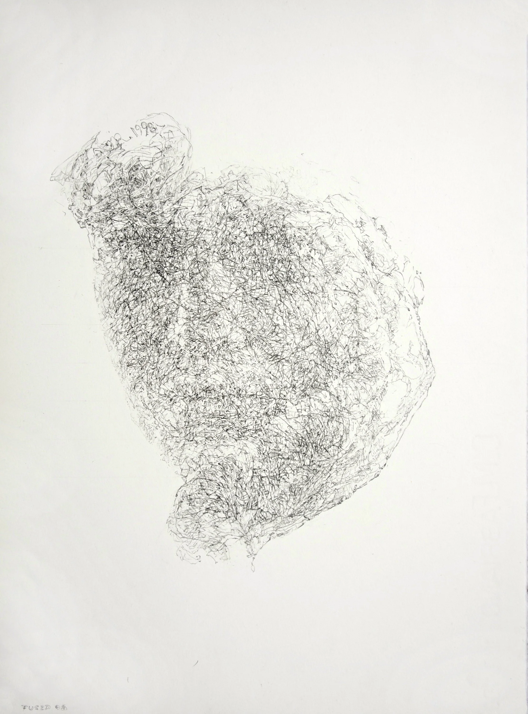 Head and Hand  1998,  graphite pencil on paper,  35 x 26cm