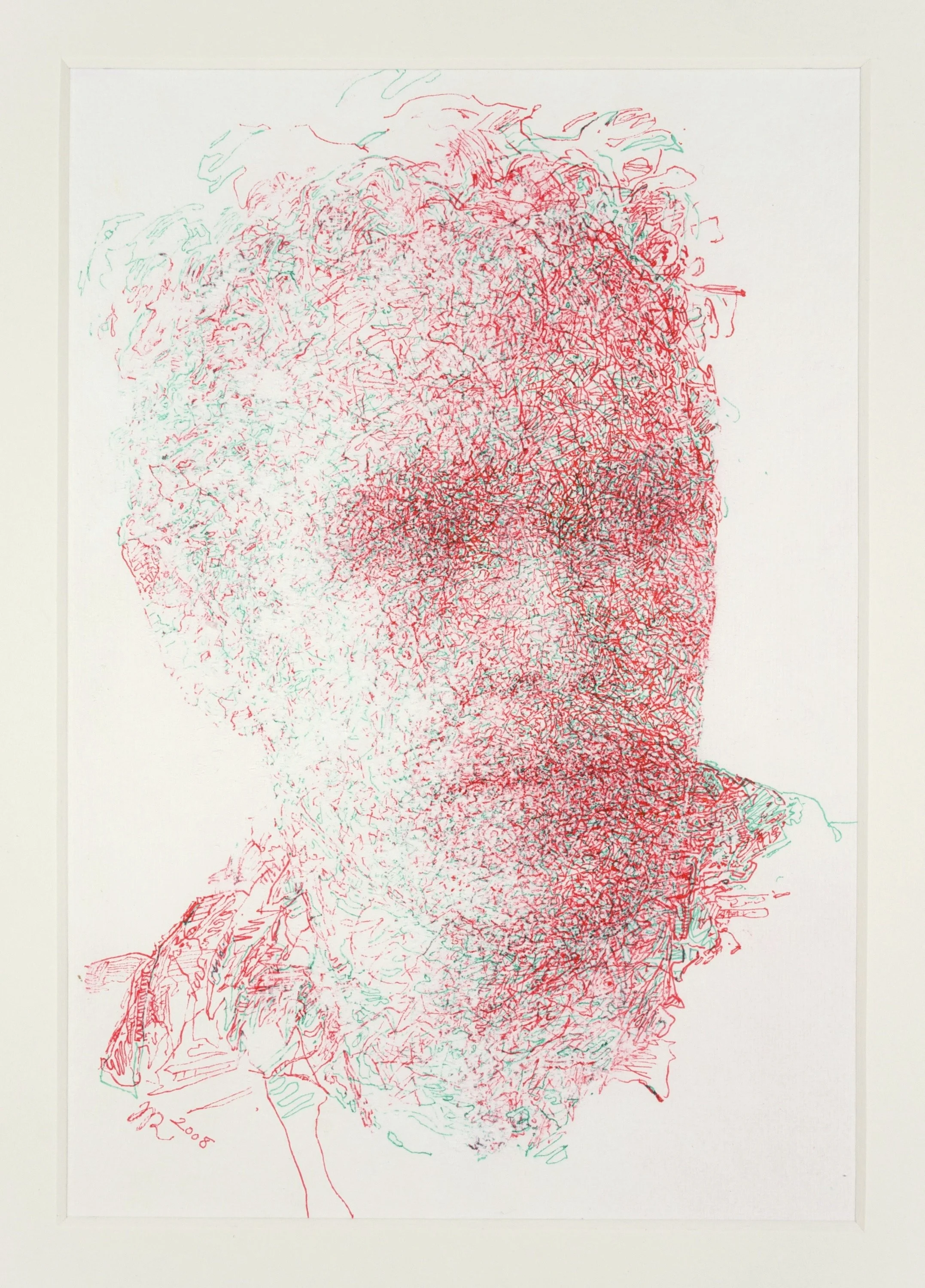 Red-Green-Male 2008, ink on paper  30 x 21cm