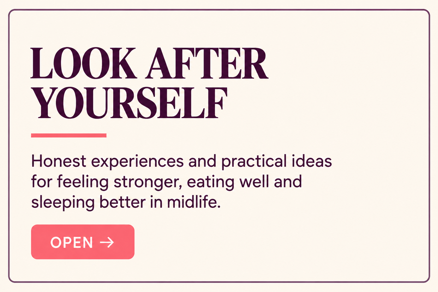 Look After Yourself — health and wellbeing in midlife