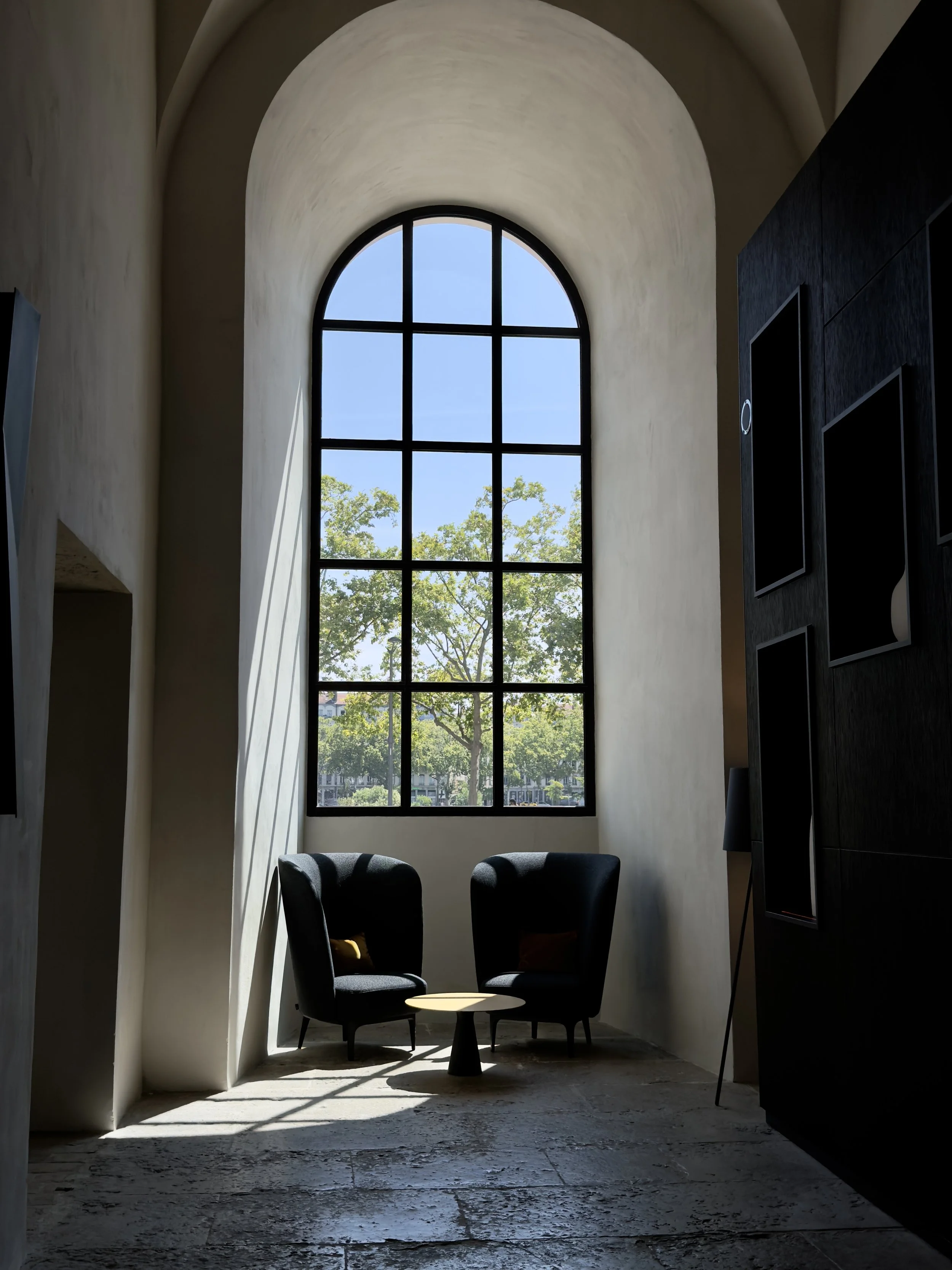 An arched window