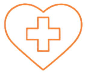 A heart outline with a medical cross inside it. Lift Services | Elevate Dorset