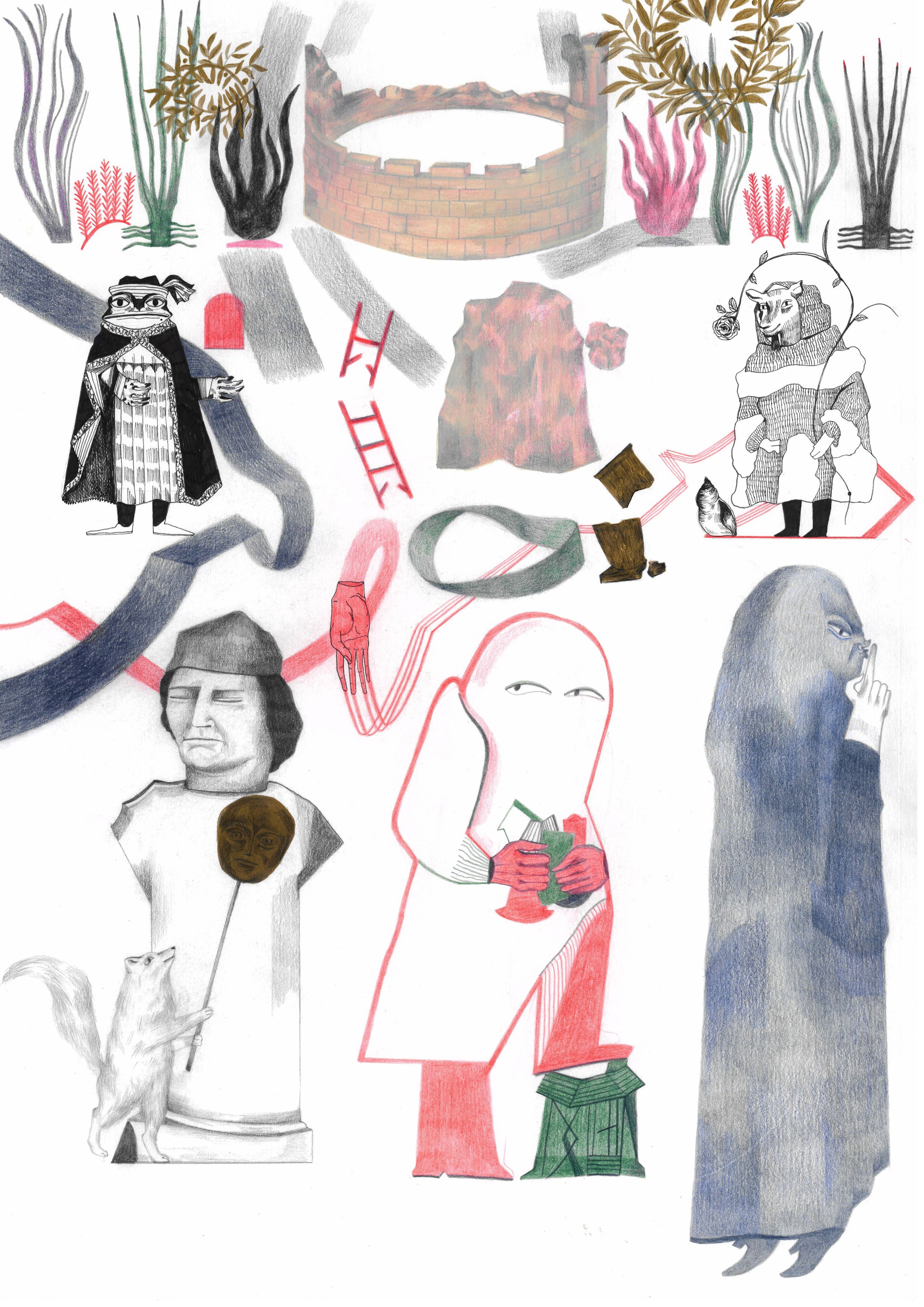 "The Gatekeepers - Delusion, Greed & Fear"

A3, Colour Pencil, Ink, Acrylic, 2021