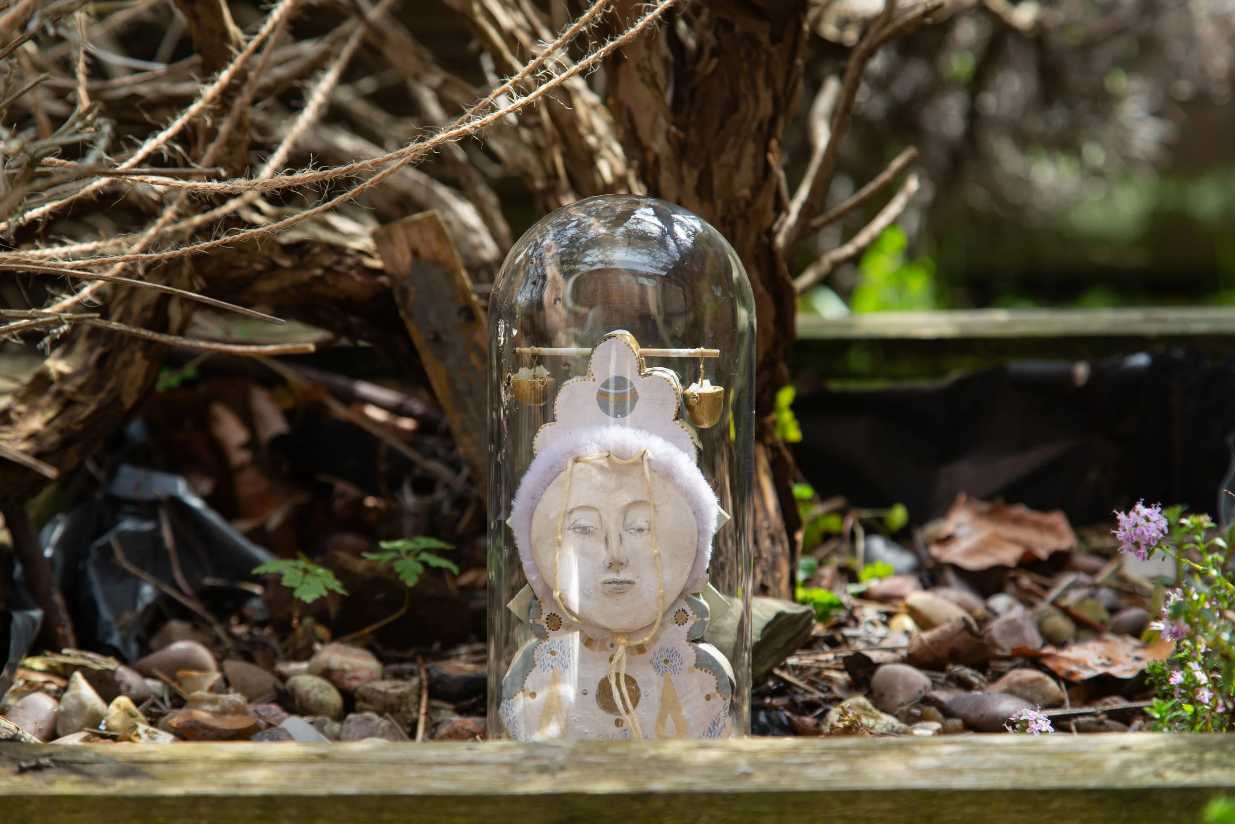 'THE SALTED LADY' Found in the herb garden The Salted Lady suggests the power of salt water as a great ‘cure all’ .  Salt is a powerful disinfectant and purifier.  It is essential for life 