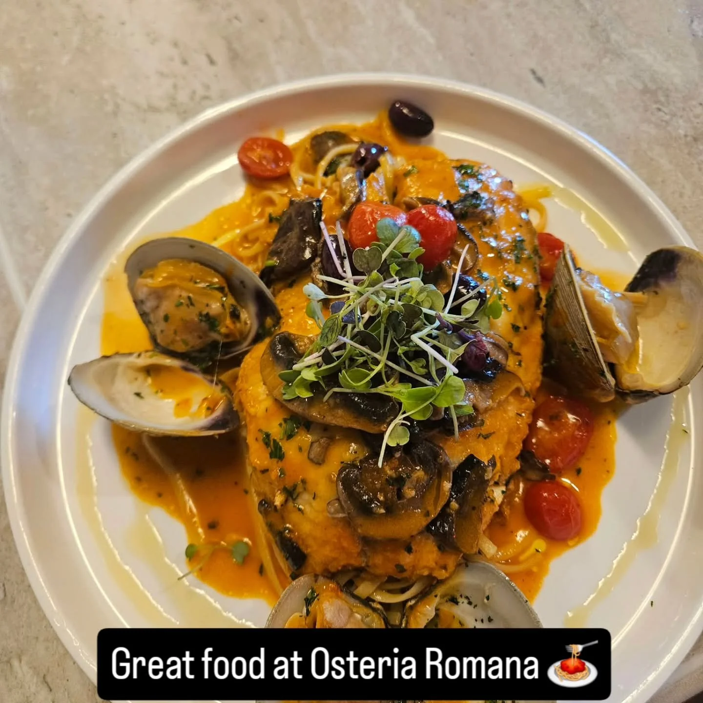 Great food at Osteria Romana 🍝