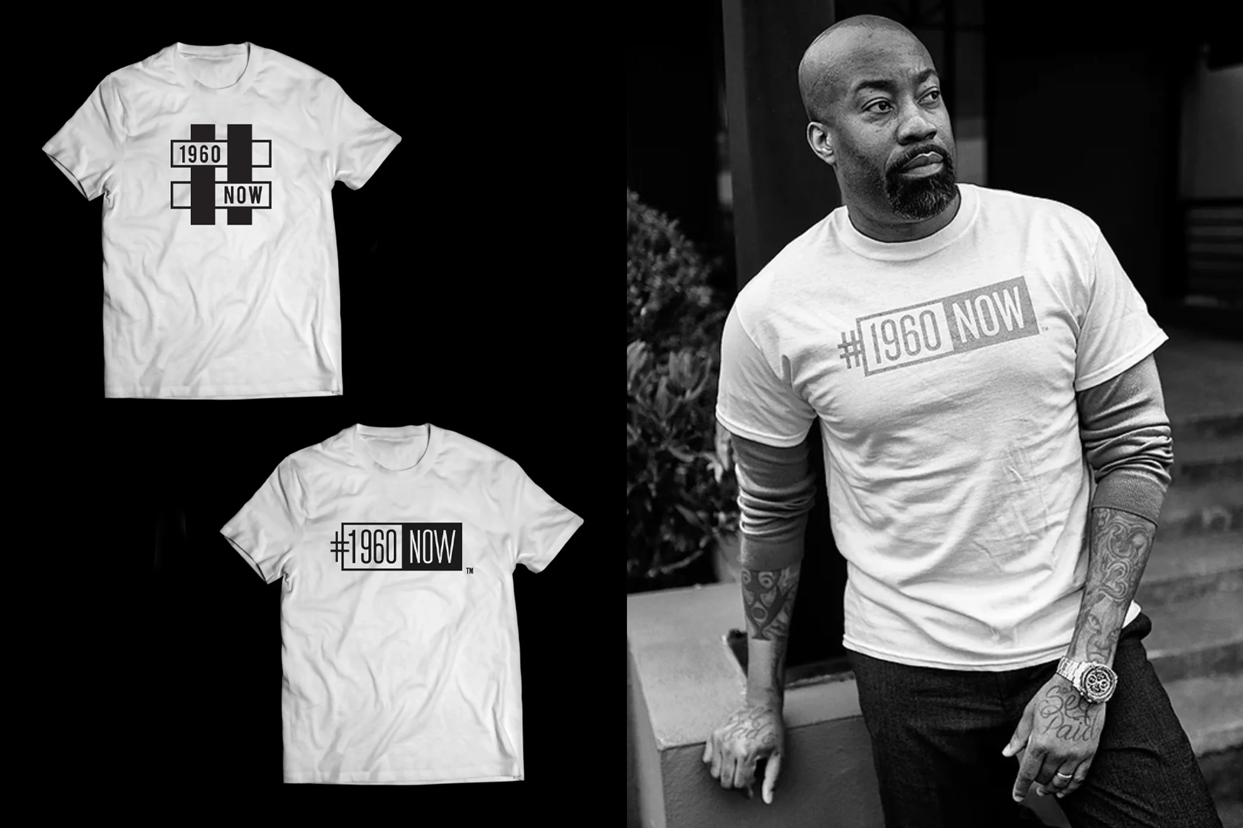  Branding and apparel design for 1960 Now series.  
Studio/Client: Sheila Pree Bright—  View more on Behance  ; Role: Graphic Design and Creative Direction