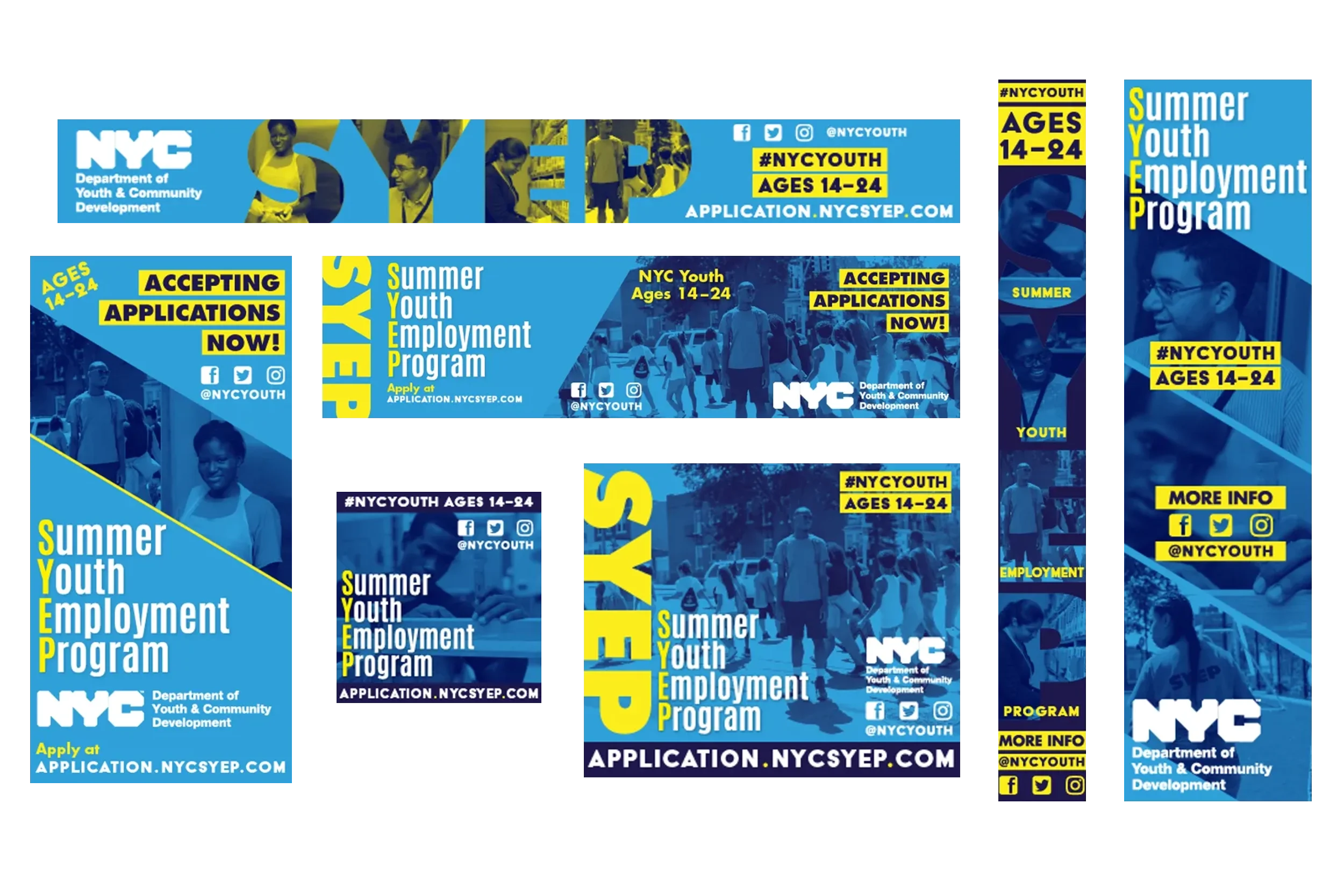  Creative leadership and visual strategy for a digital campaign supporting youth workforce development.  
Studio/Client: NYC Department of Youth & Community Development—  View more on Behance  ; Role: Graphic Design and Creative Direction