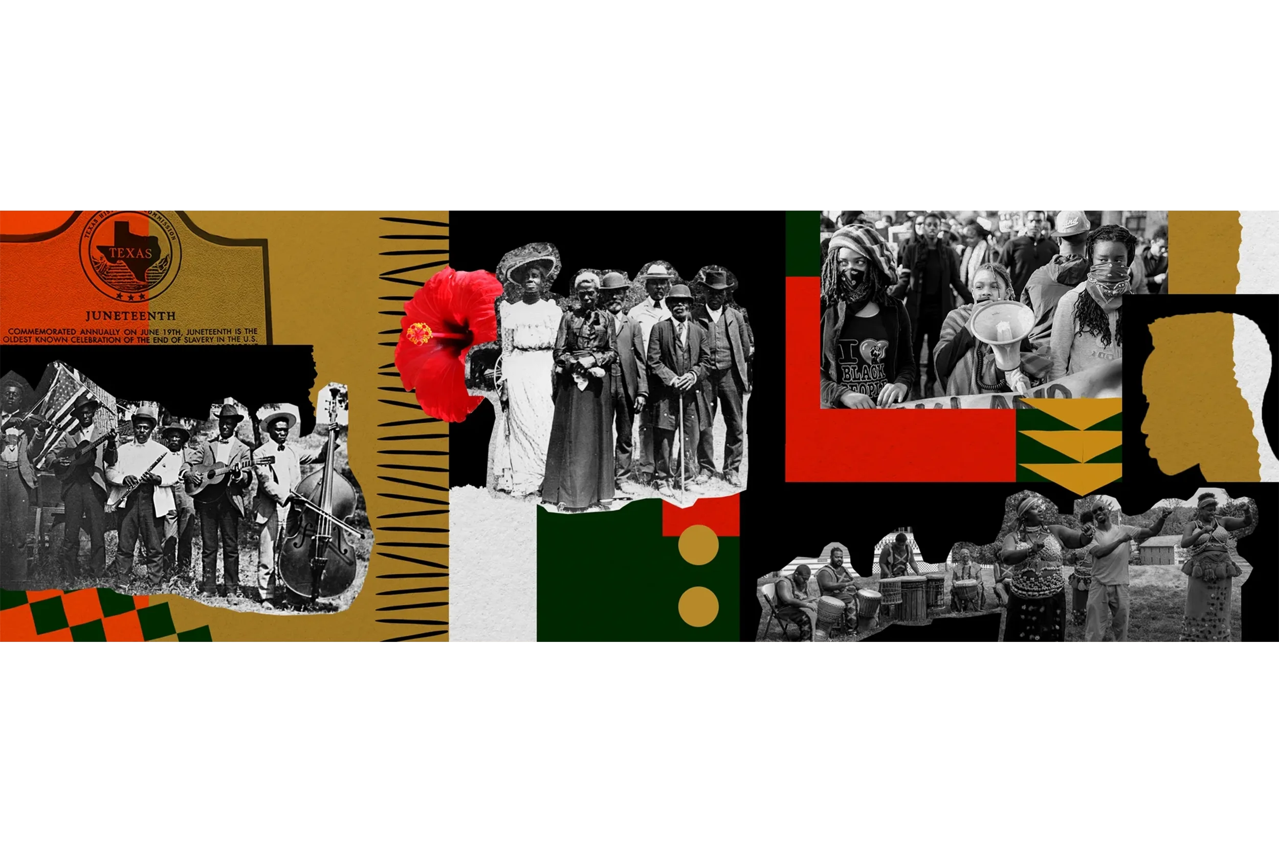  Cultural heritage illustration for Juneteenth.  
Studio/Client: Southern Poverty Law Center—  View more on Behance  ; Role: Illustration and Art Direction