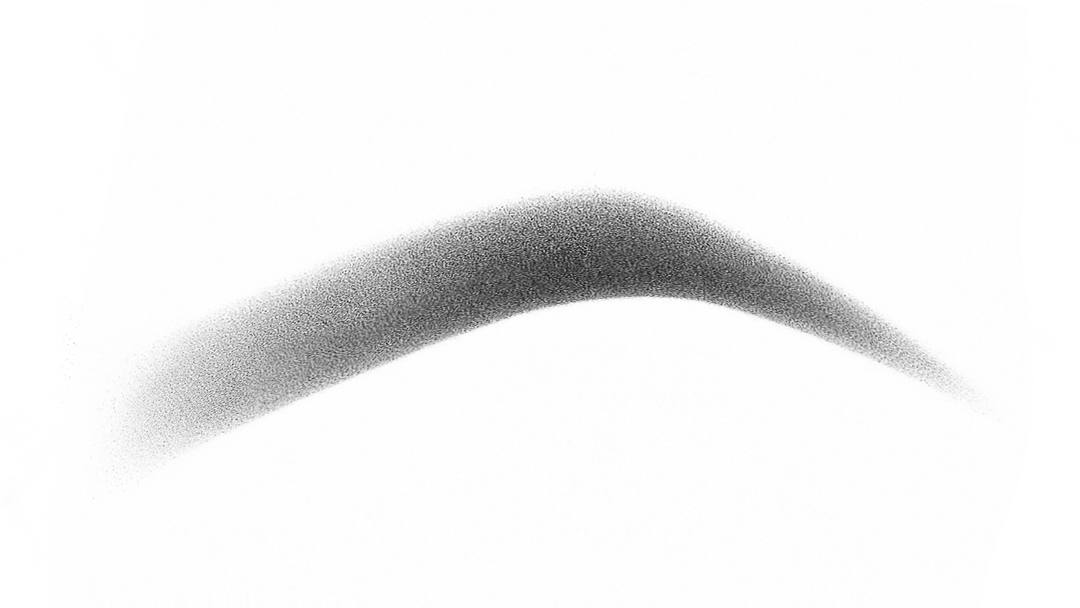 Wenkbrauwvorm ter illustratie van powder brows  techniek.