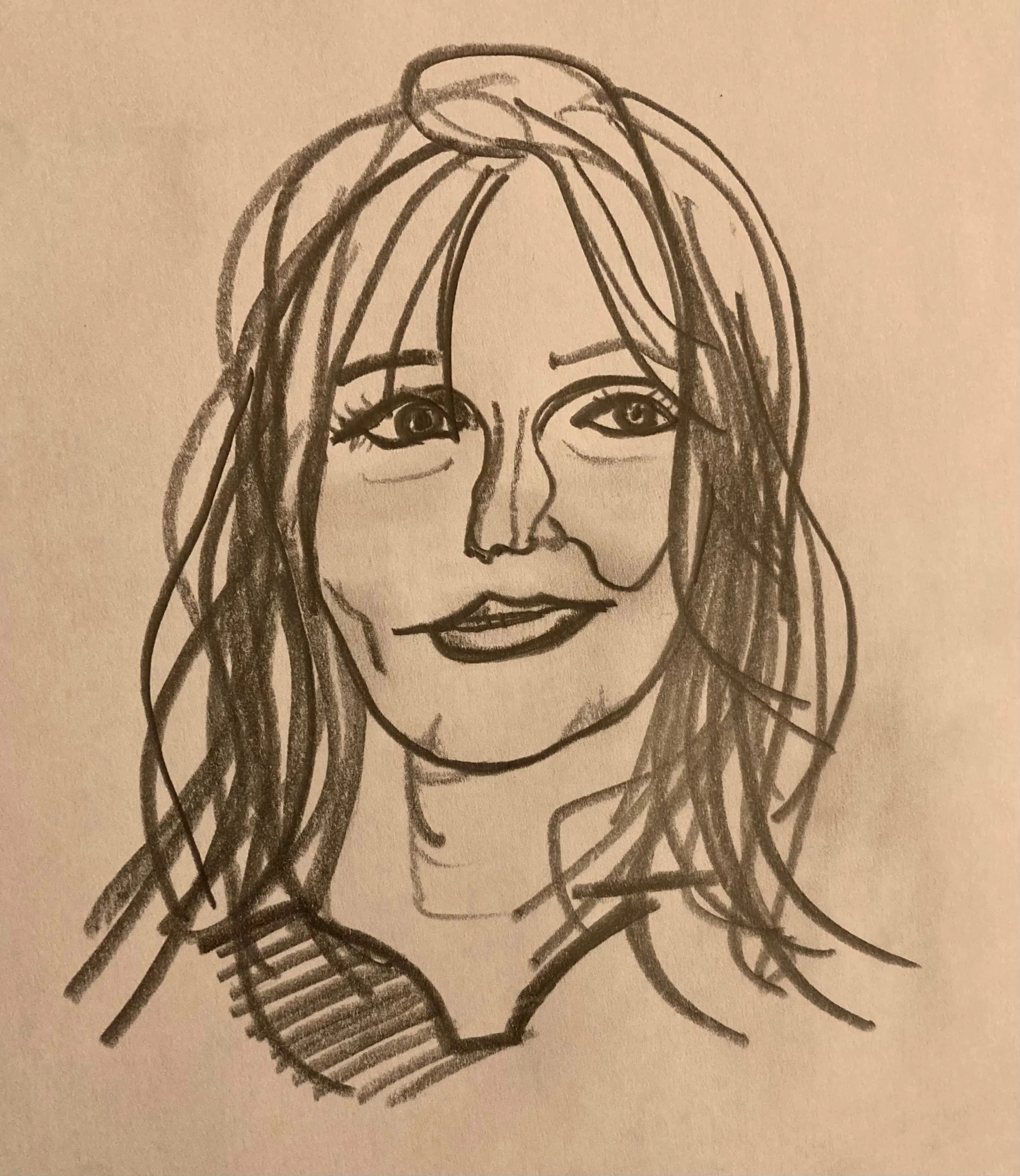 Pencil sketch from the Middle Path: Reclaiming the individual human countenance from Ahrimanic utility.