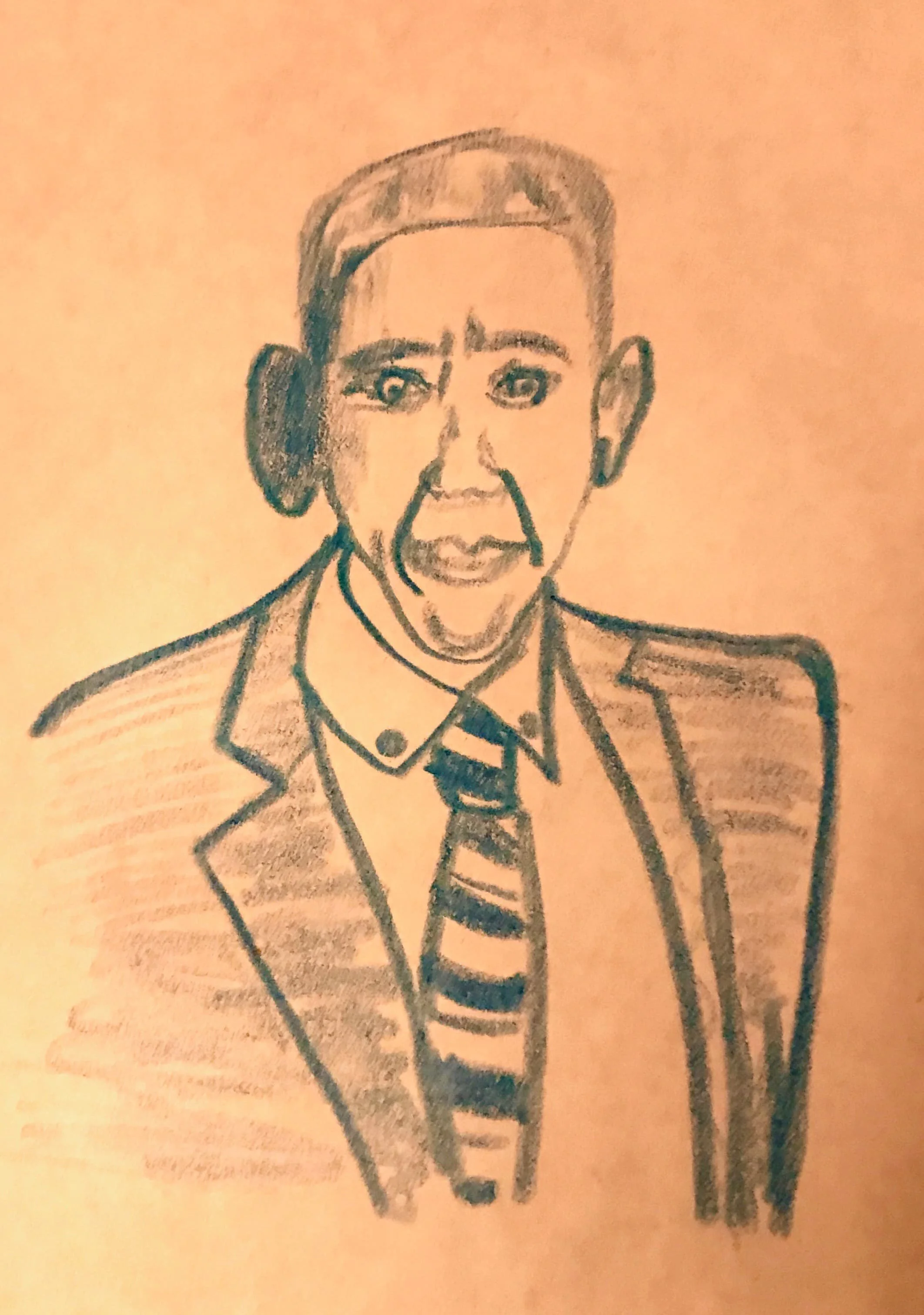 Pencil sketch from the Middle Path: Reclaiming the individual human countenance from Ahrimanic utility.