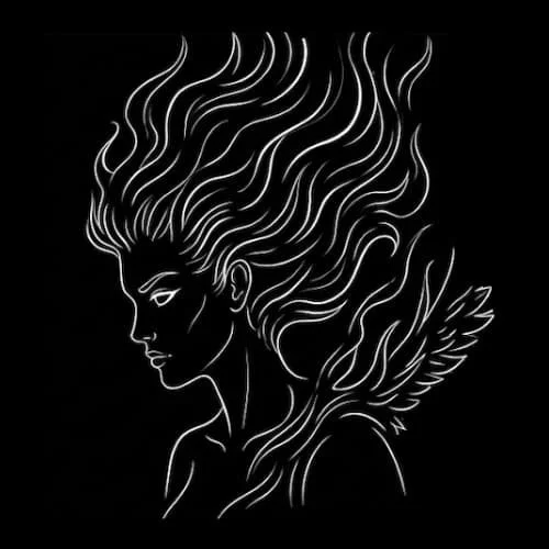 Illustration of a winged spirit representing the fight for human sovereignty and the "Middle Path" philosophy in San Miguel de Allende