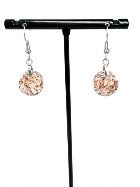 Earrings with Circular Sparkle Drop