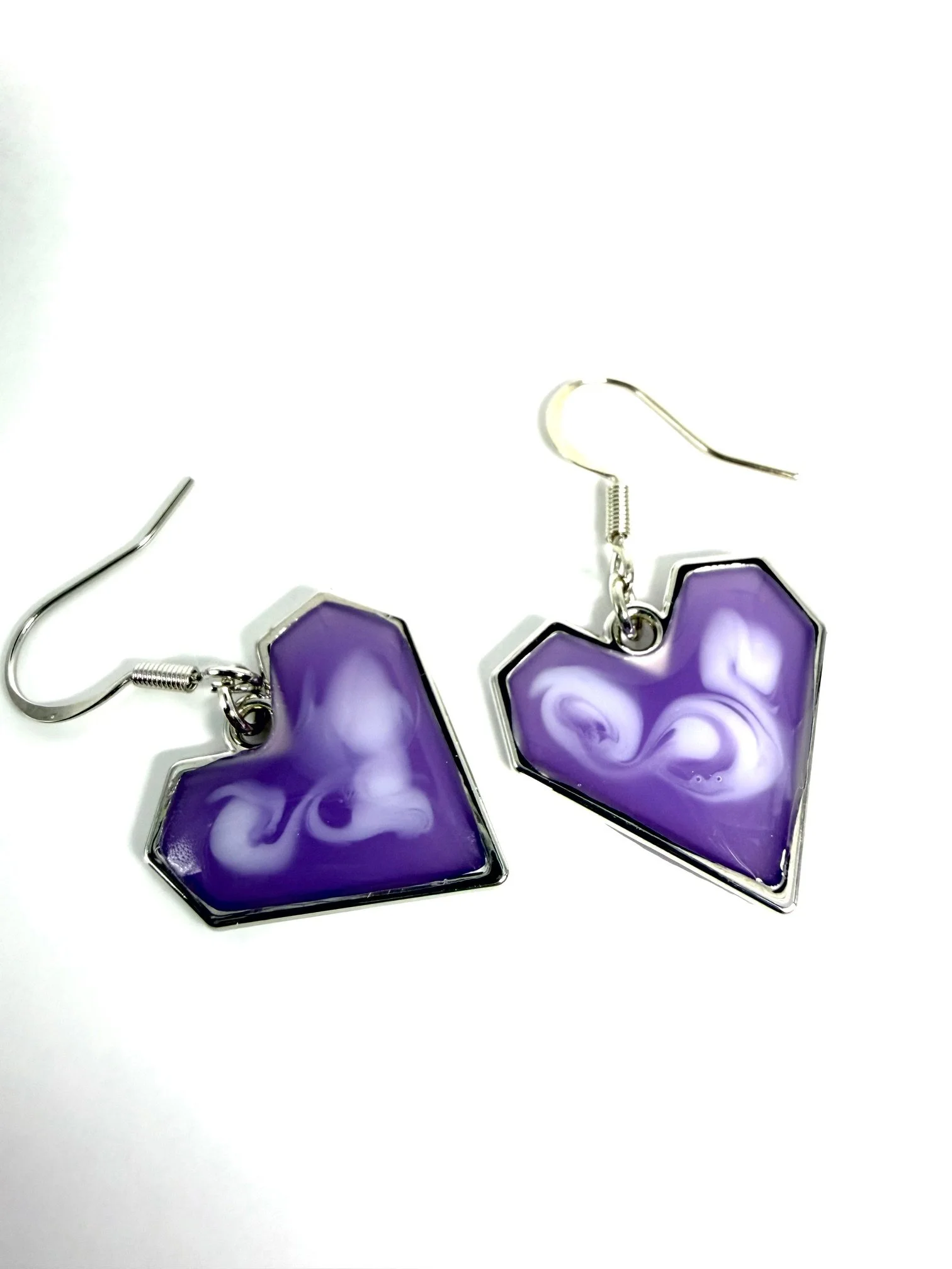Earrings with Hand Painted Drop