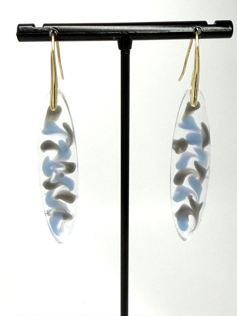 Earrings, Hand Painted oval shape