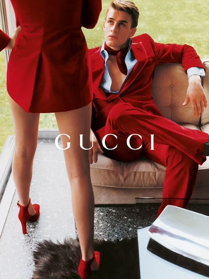 GUCCI BY TOM FORD 1996 RED PONY HAIR PLATFORM ANKLE STRAP HEELS