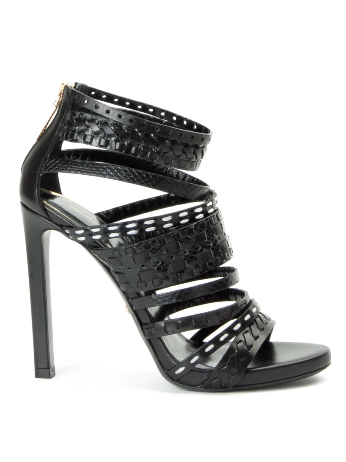 Roberto Cavalli Braided & Textured Leather Cage Sandals – Size 9.5