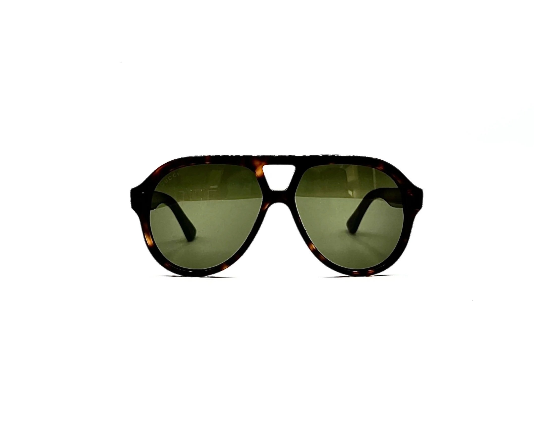 Gucci Tortoiseshell Acetate Classic Aviator Sunglasses