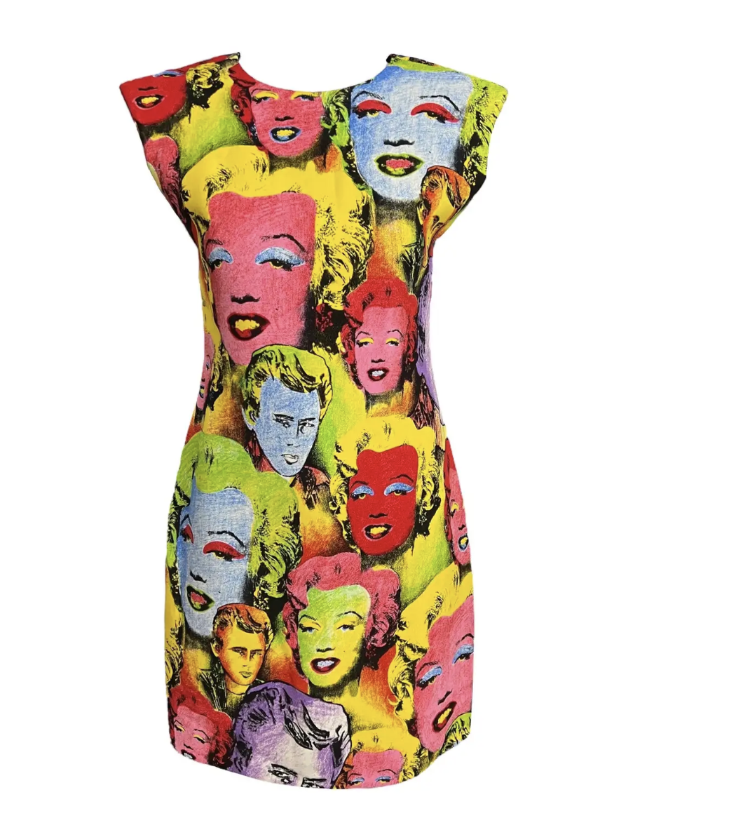 Versace Andy Warhol Pop Art 1991 Tribute Mini Dress Size 40