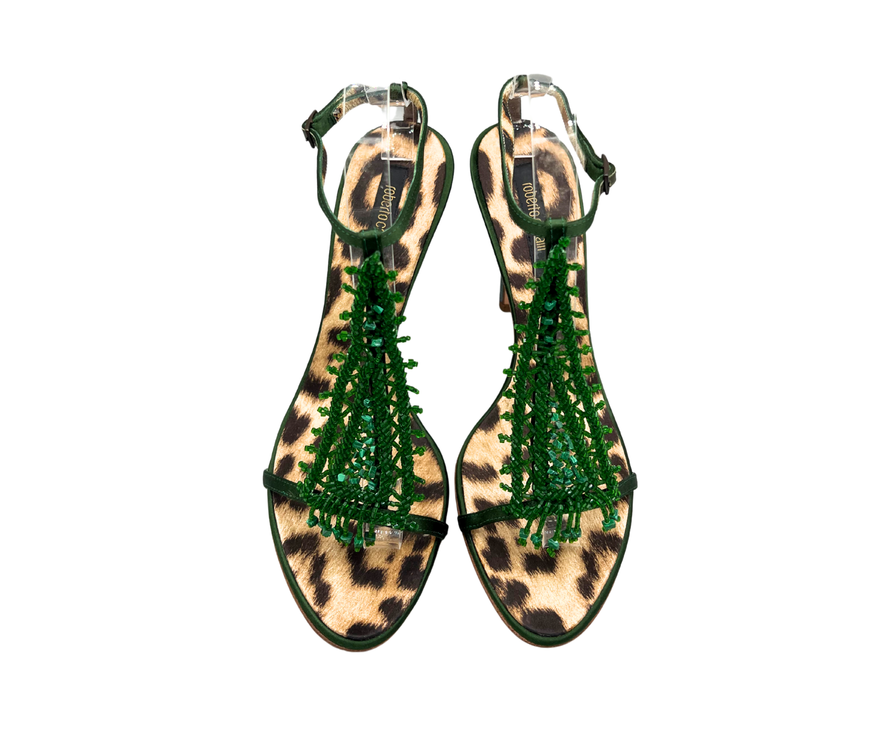 Roberto Cavalli 2000s Beaded Heels Vintage Runway  US 8.5