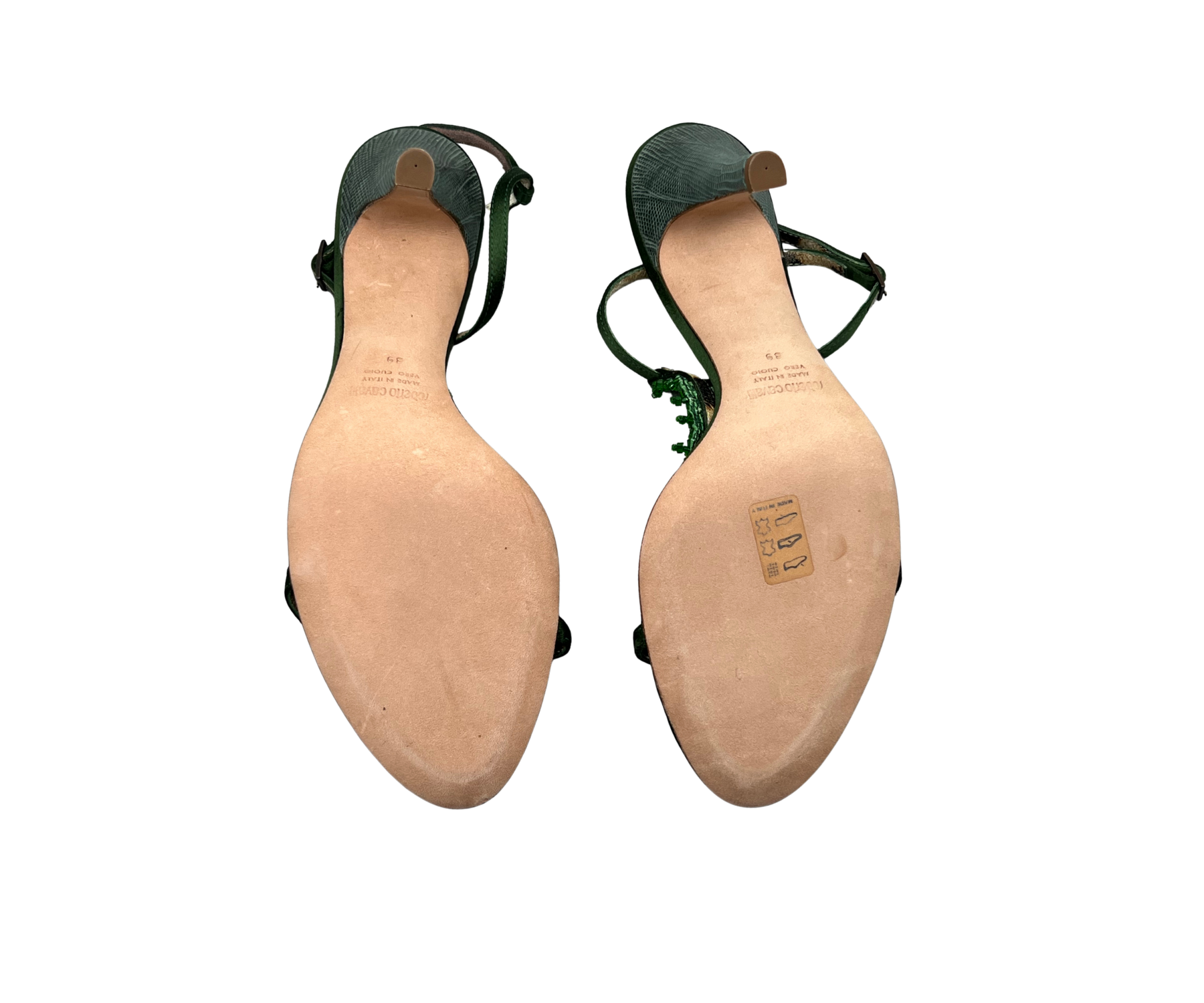 roberto cavalli bottom green shoes.png