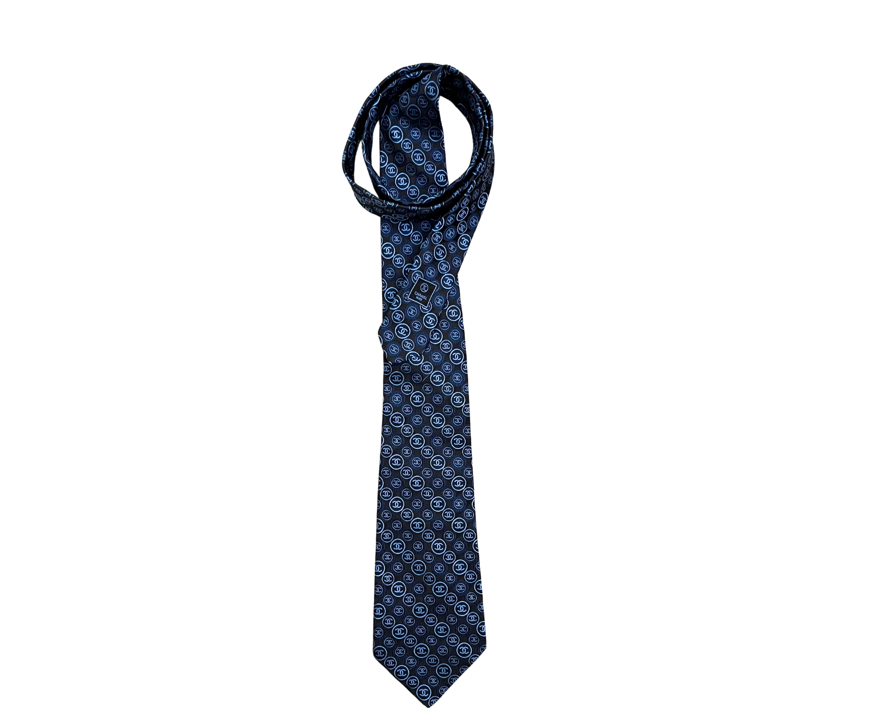 Vintage Chanel 100% Logo Neck Tie -Early 2000s Rare