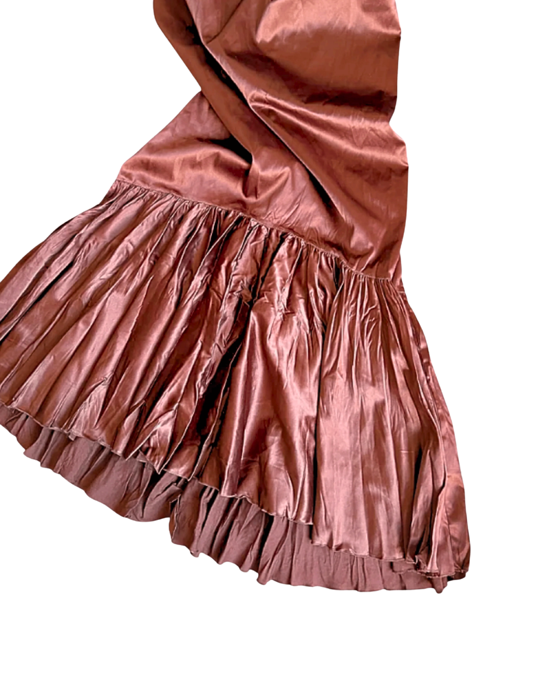 Just Cavalli burgundy silk ruffle hem maxi skirt close up FW04 Italy