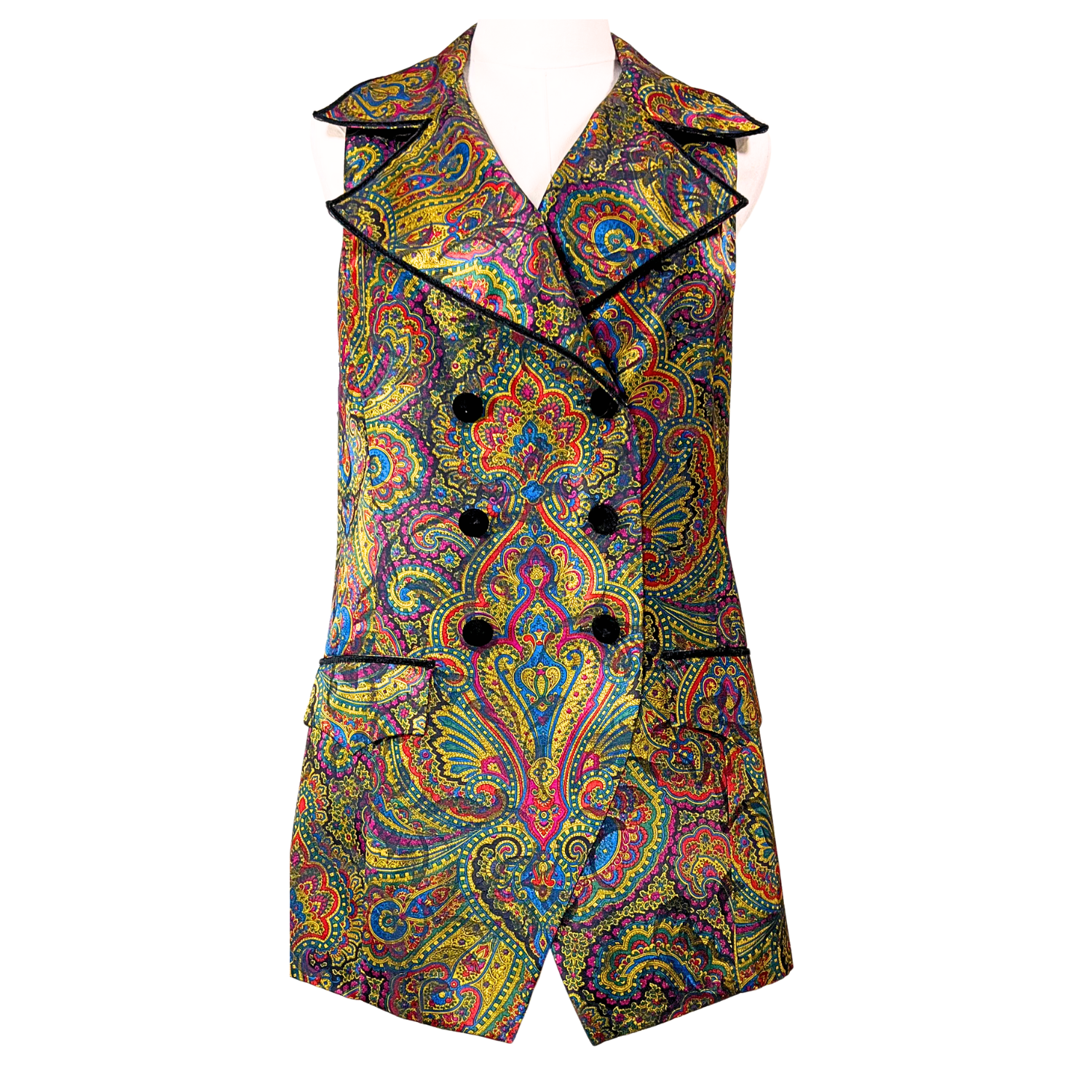 Braemar by Jeremy Scott Paisley Brocade Vest – 1990s Vintage