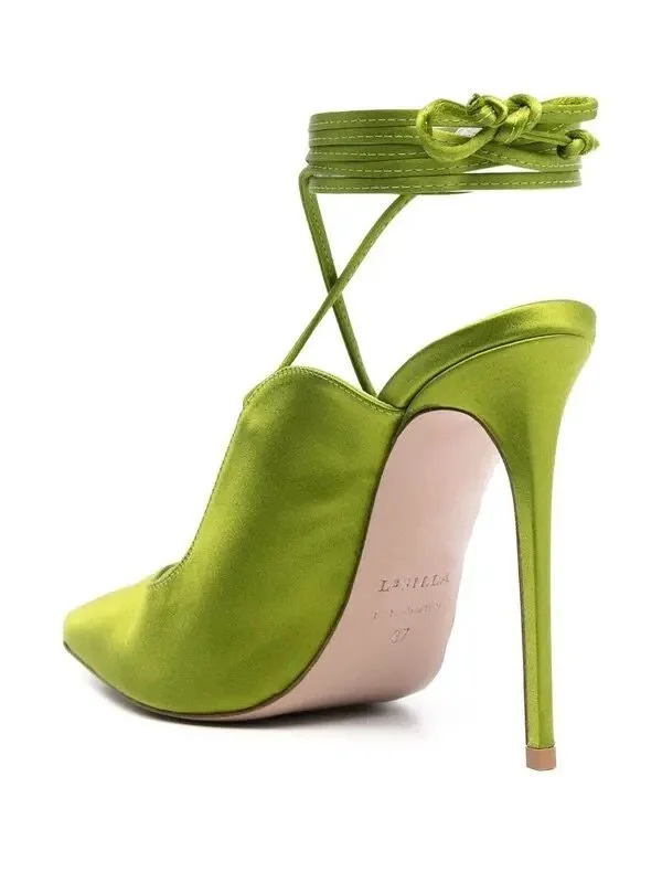 Le Silla Ivy 120mm stiletto heel green satin pump Italy size EU 41