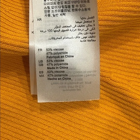 Sandro Paris composition label viscose polyamide care instructions ribbed knit dress