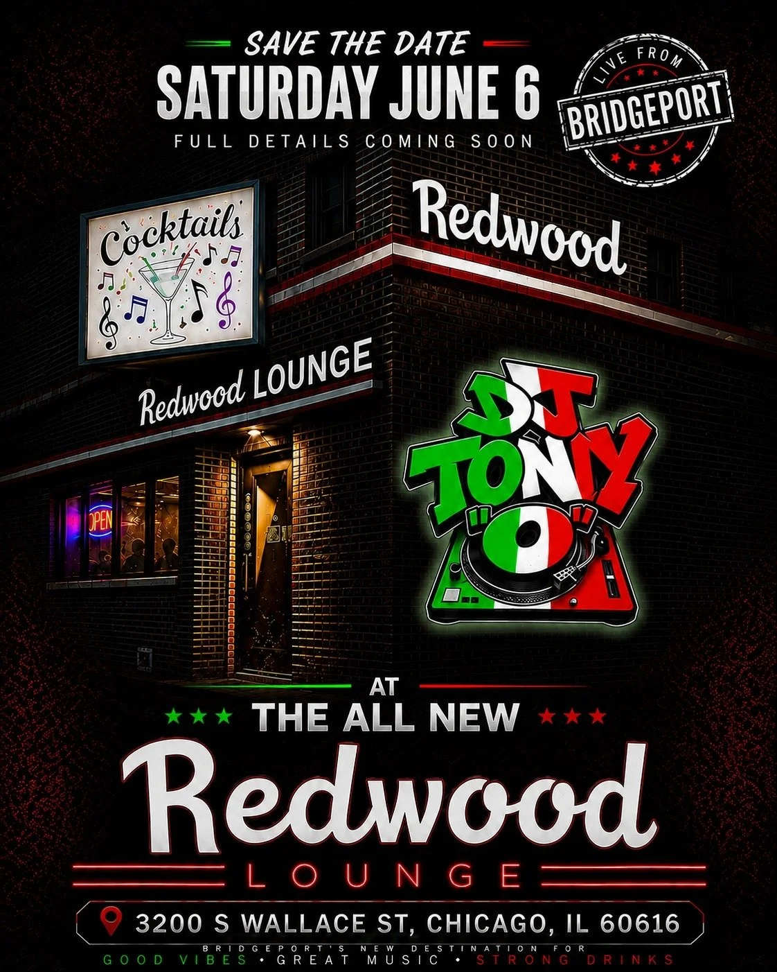📅 SAVE THE DATE 📅

Join us Saturday, June 6 at the all-new Redwood Lounge for a night of good vibes, great music from @djtonyo_official, and strong drinks 🍸🎶

Stay tuned for more details&hellip; you won&rsquo;t want to miss this one 🔥

#RedwoodC