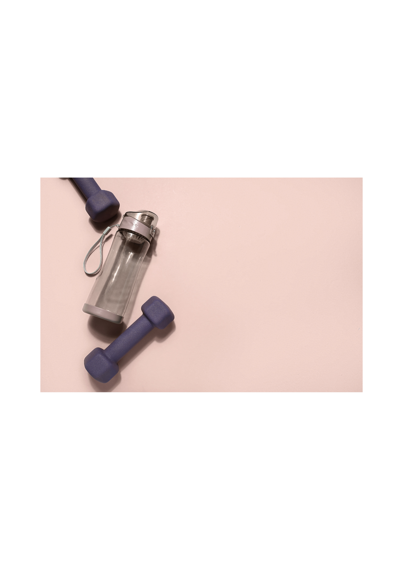 hand weights and a water bottle, representing simple strength and hydration tools to support metabolism in midlife.