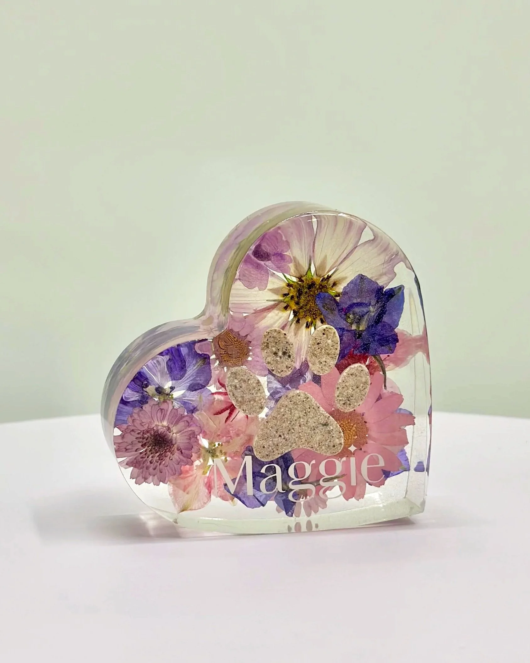Heart Pet Memorial | Custom Resin Pet Memorial Keepsake