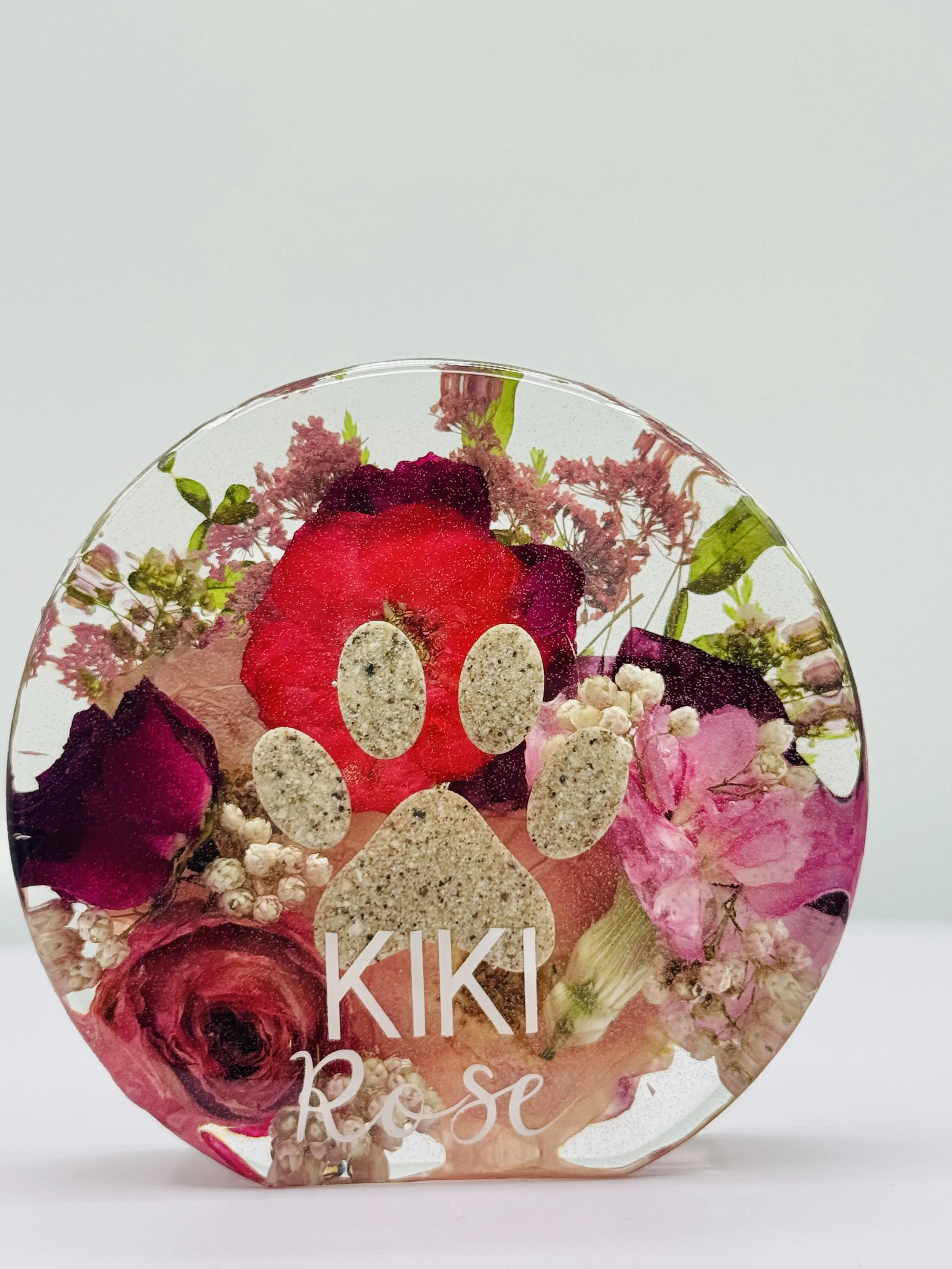 Round Pet Memorial | Custom Resin Pet Memorial Keepsake