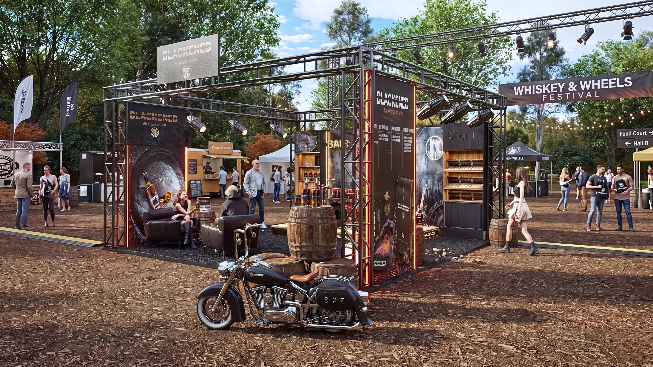 Custom booth designs for exhibitions, trade shows, and brand activations. From concept and 3D rendering to fabrication and on-site install — every booth built to make your brand the one people remember on the floor.