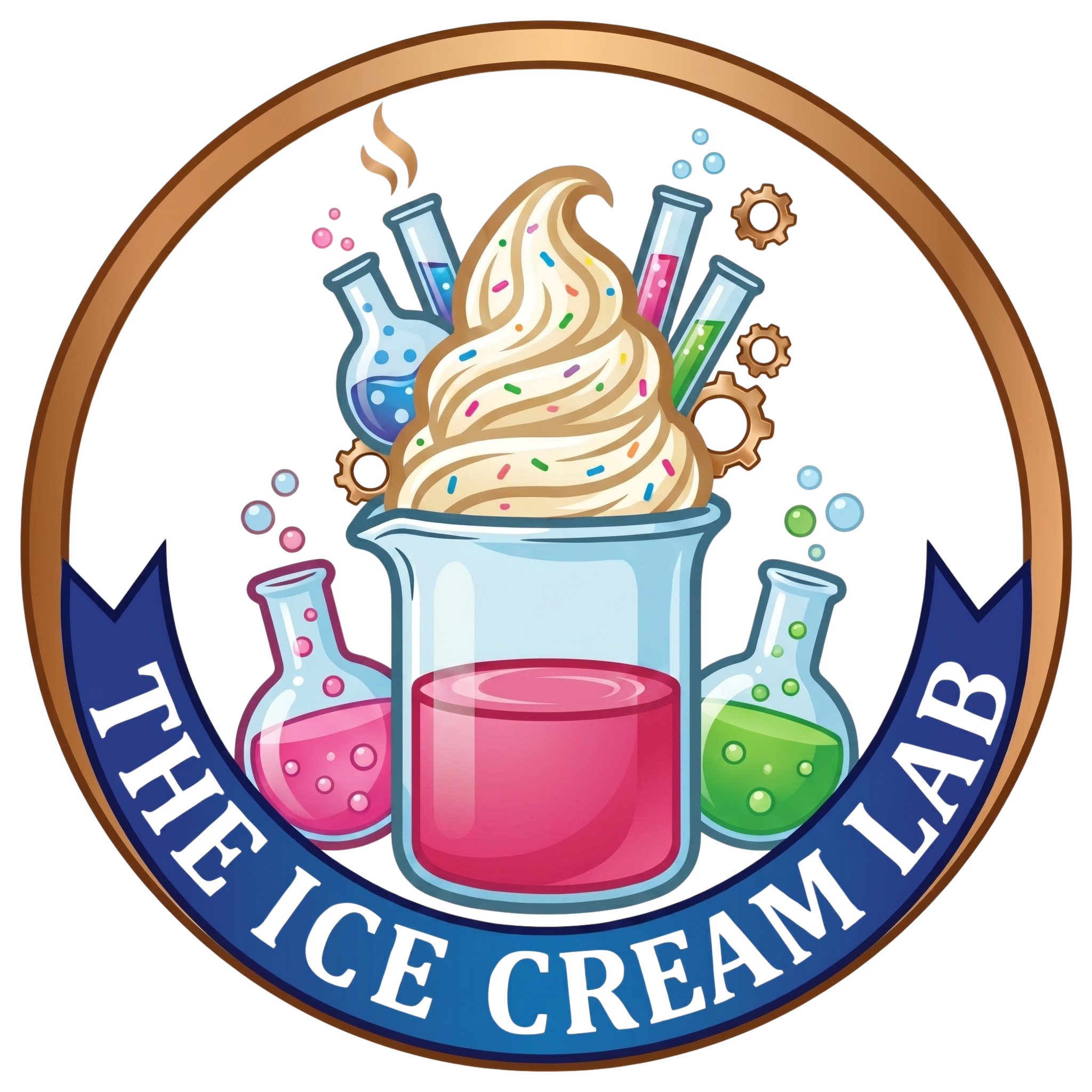 The Ice Cream Lab Miami — commercial interior design with LED toppings bar, backlit dessert displays, and custom seating by Bash Design Miami