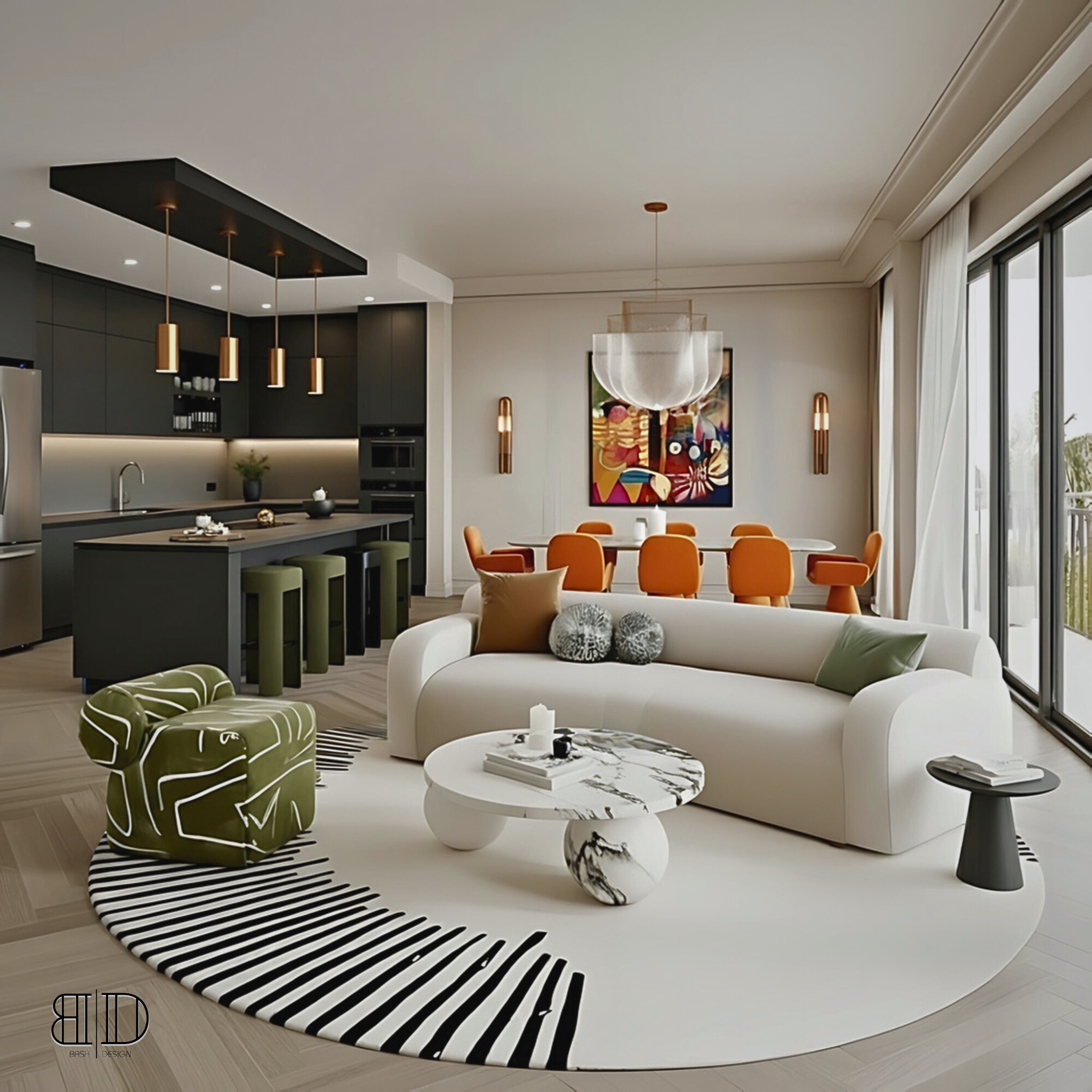 Airbnb luxury interior design package for high-ROI rental properties, professional design-only service focused on upscale modern interiors and guest-ready styling.