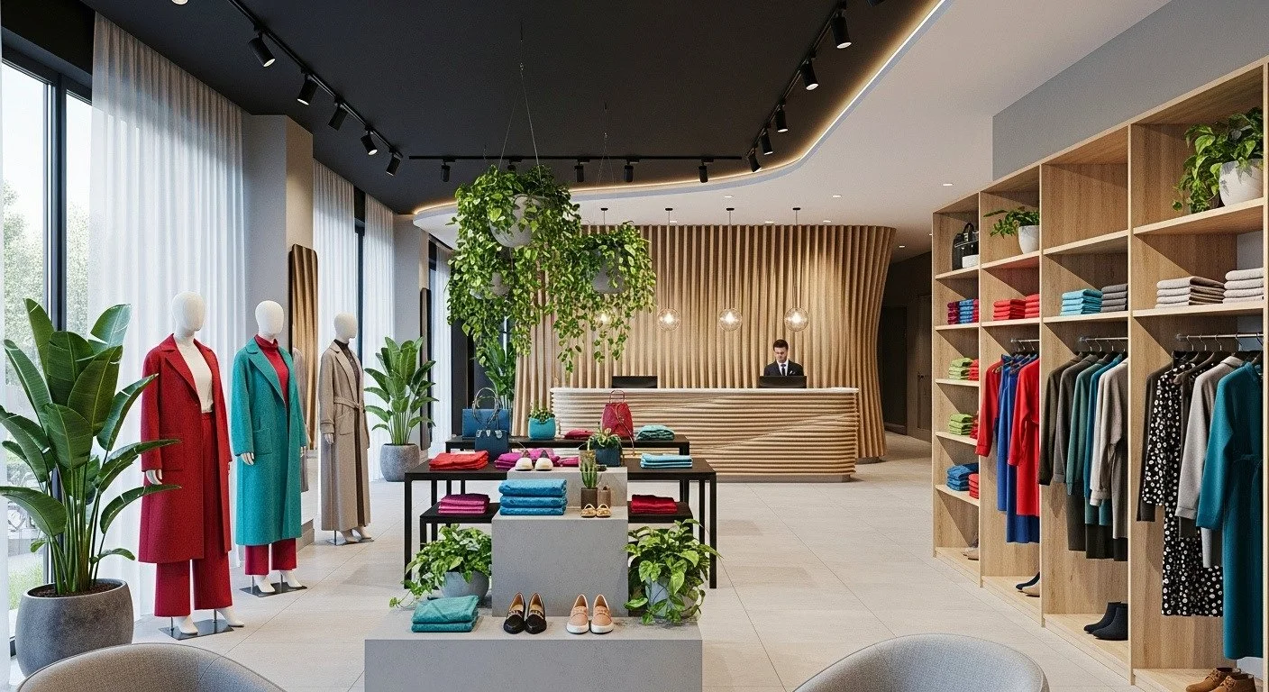 We developed the complete brand and interior experience from the ground up. The visual identity, the logo, the typography system, and the spatial concept were all crafted under one unified direction: build a women's boutique that feels less like a st