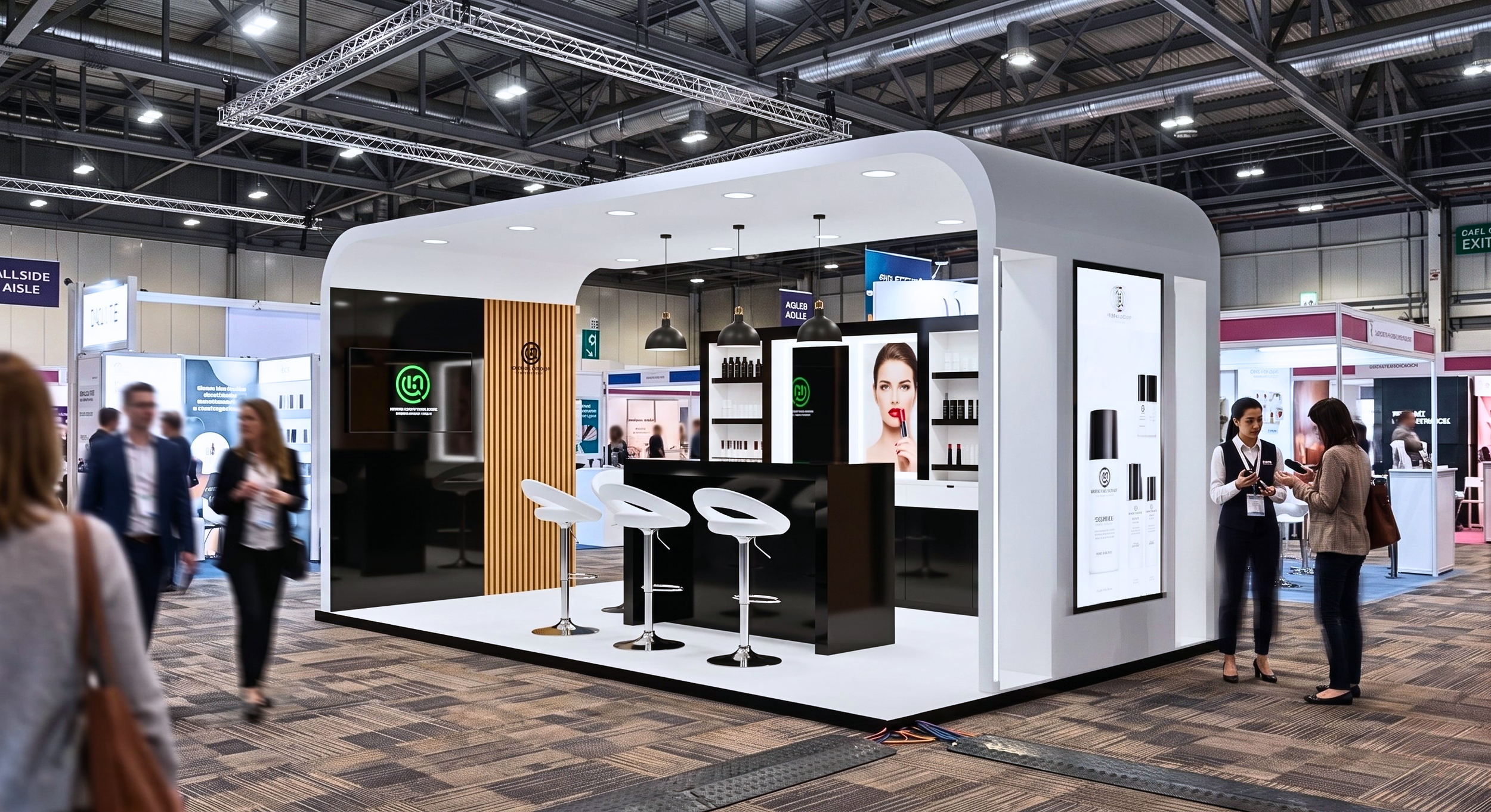Custom booth designs for exhibitions, trade shows, and brand activations. From concept and 3D rendering to fabrication and on-site install — every booth built to make your brand the one people remember on the floor.