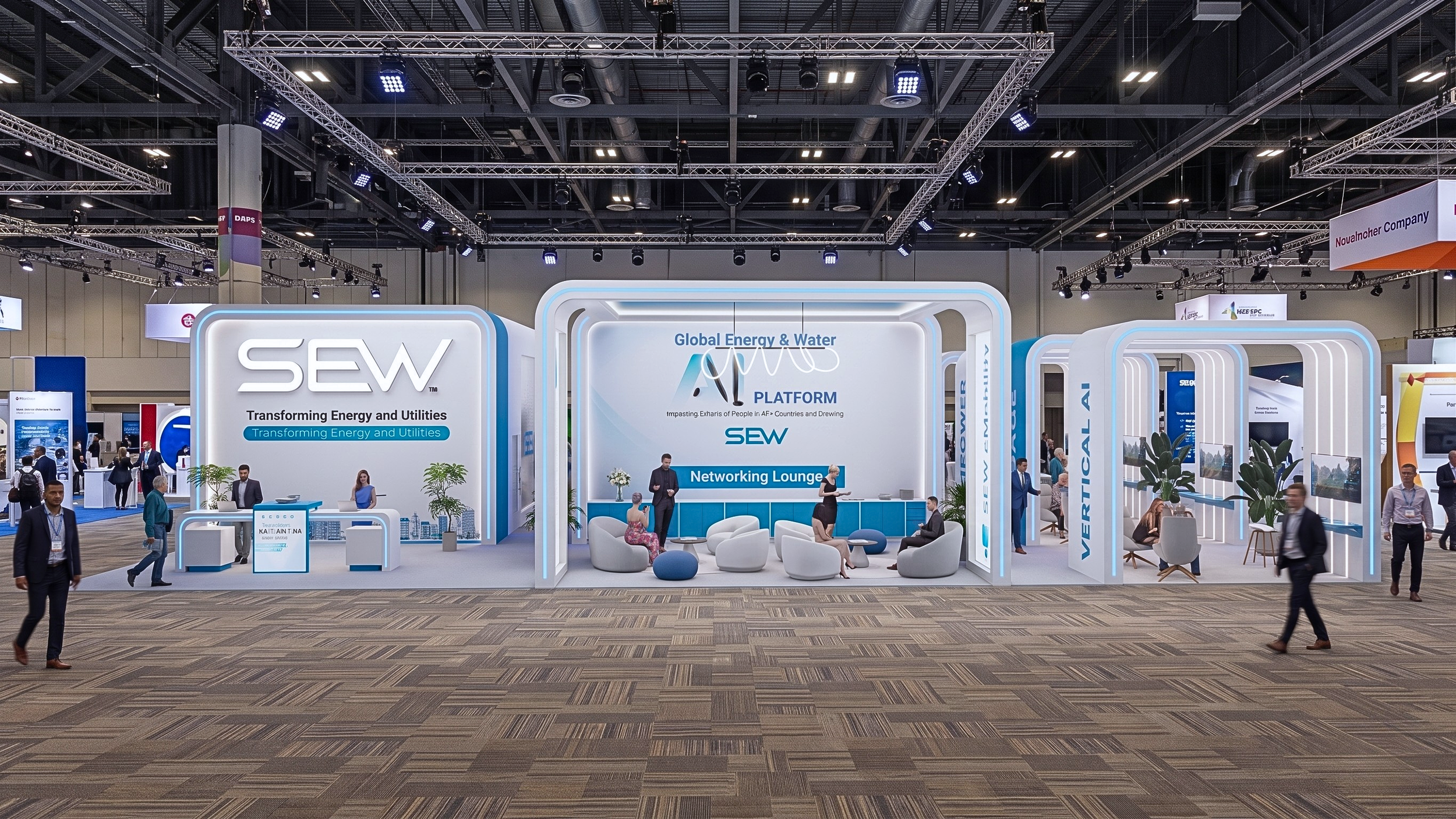 Custom booth designs for exhibitions, trade shows, and brand activations. From concept and 3D rendering to fabrication and on-site install — every booth built to make your brand the one people remember on the floor.