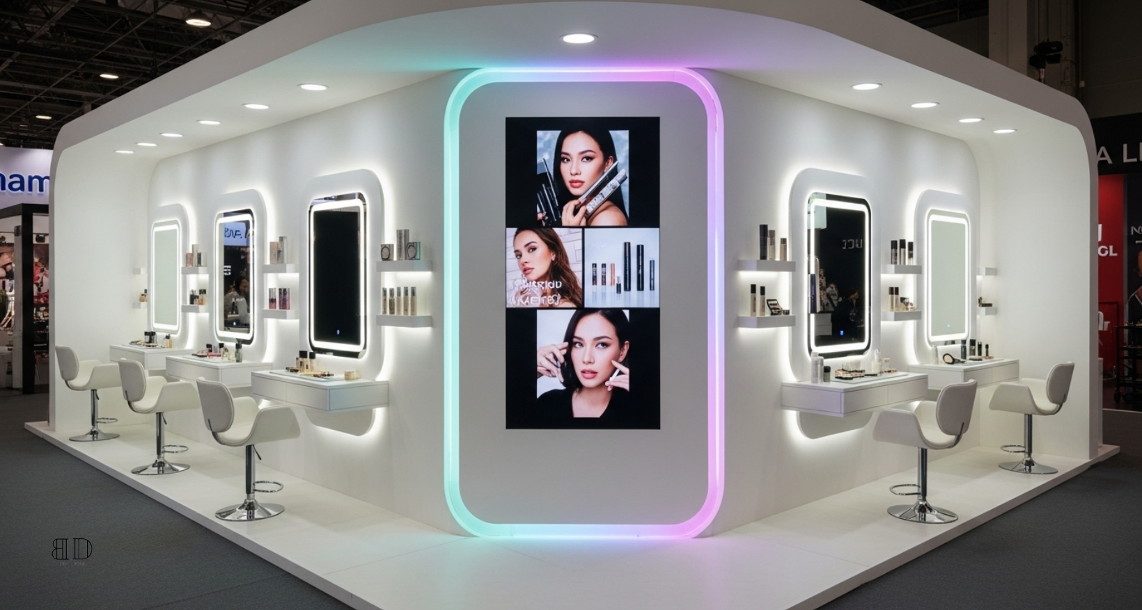 Custom booth designs for exhibitions, trade shows, and brand activations. From concept and 3D rendering to fabrication and on-site install — every booth built to make your brand the one people remember on the floor.